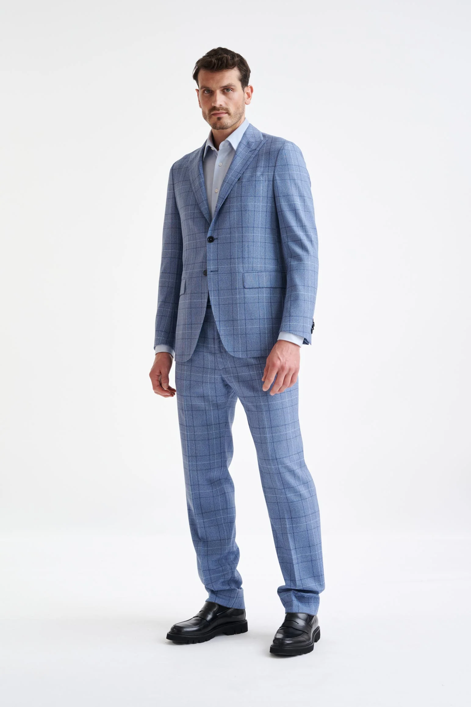 Mid-Blue Wool Kenton Suit Lifestyle