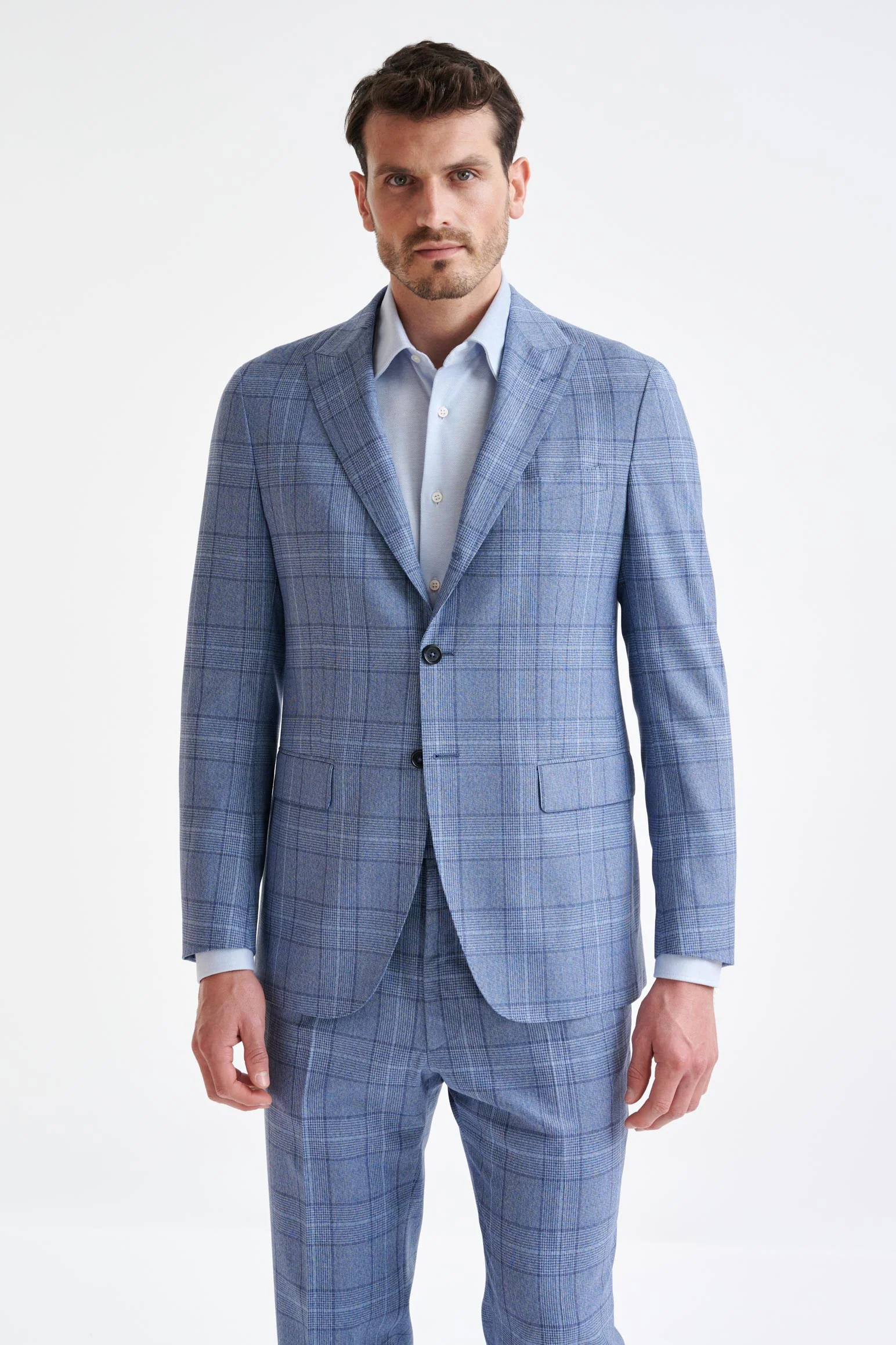 Mid-Blue Wool Kenton Suit Lifestyle - Image 7