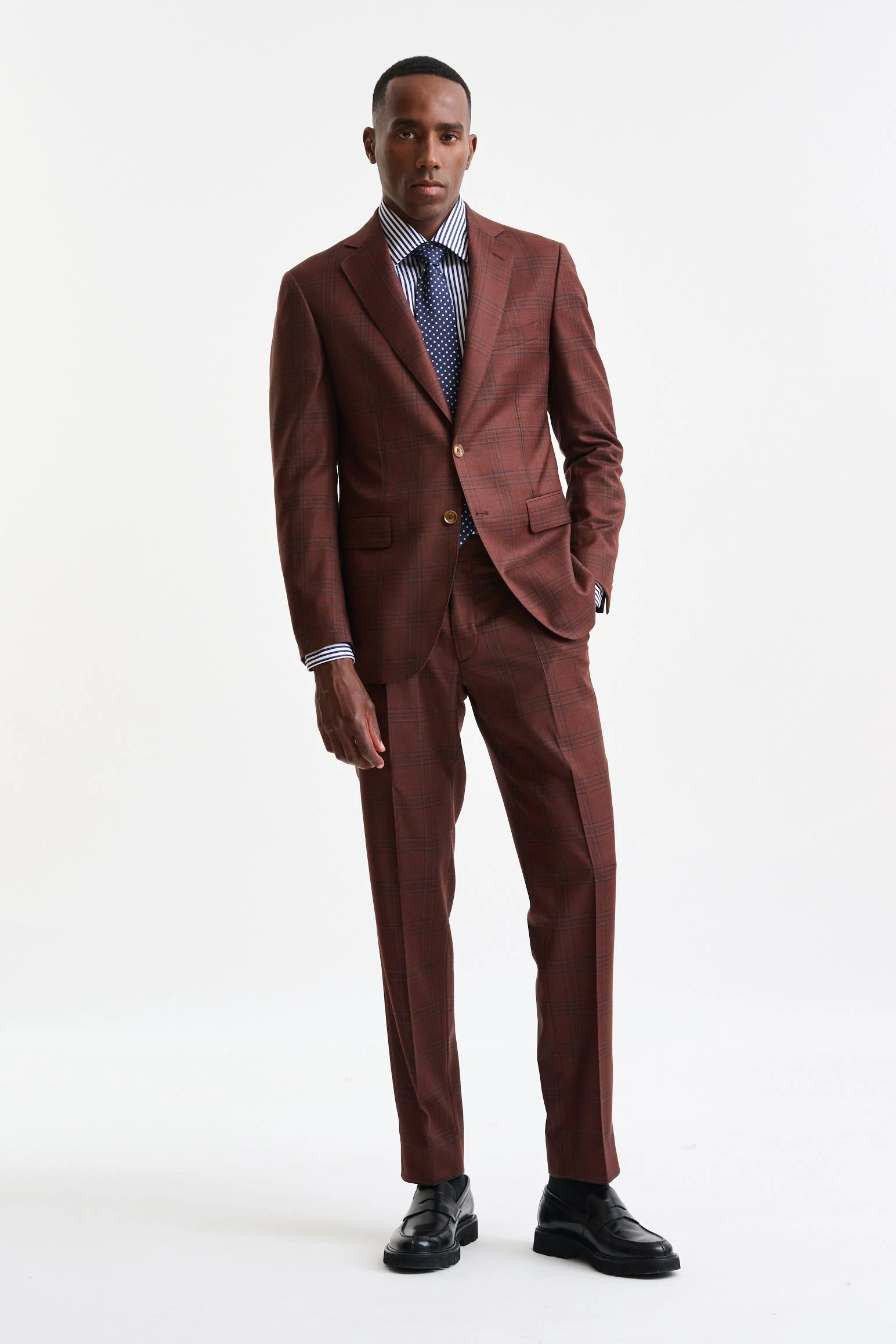 Mid-Brown 100% Wool Soho Suit Freestyle