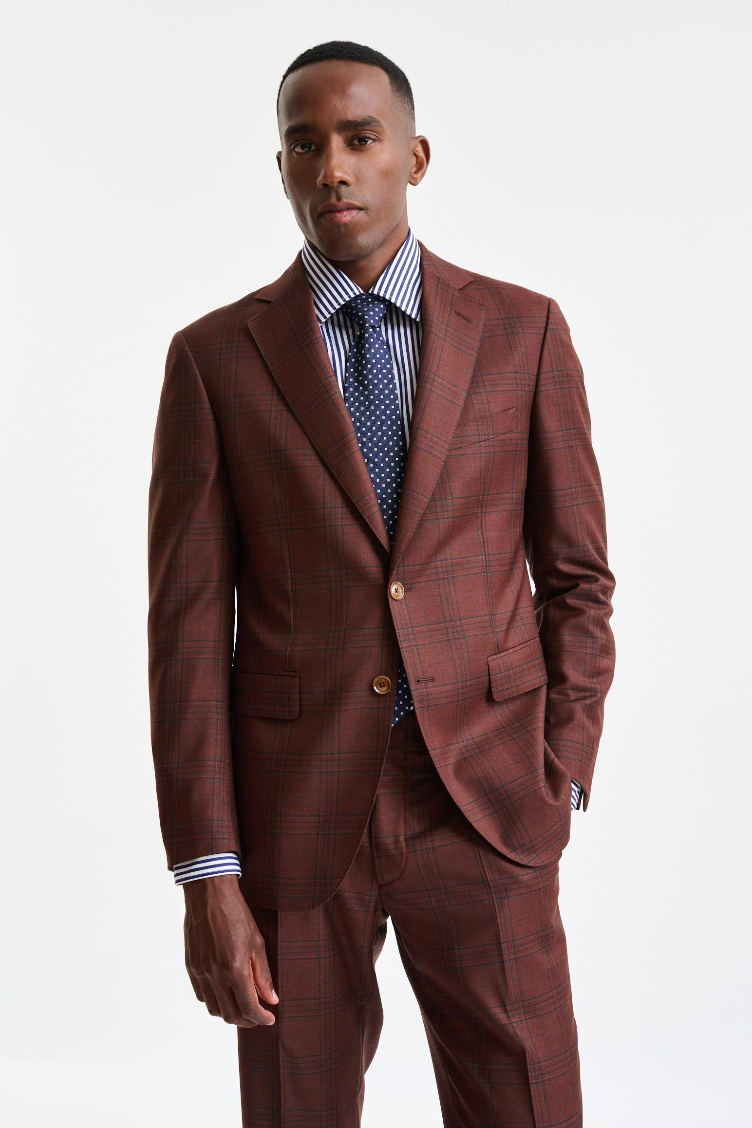 Mid-Brown 100% Wool Soho Suit Freestyle - Image 5