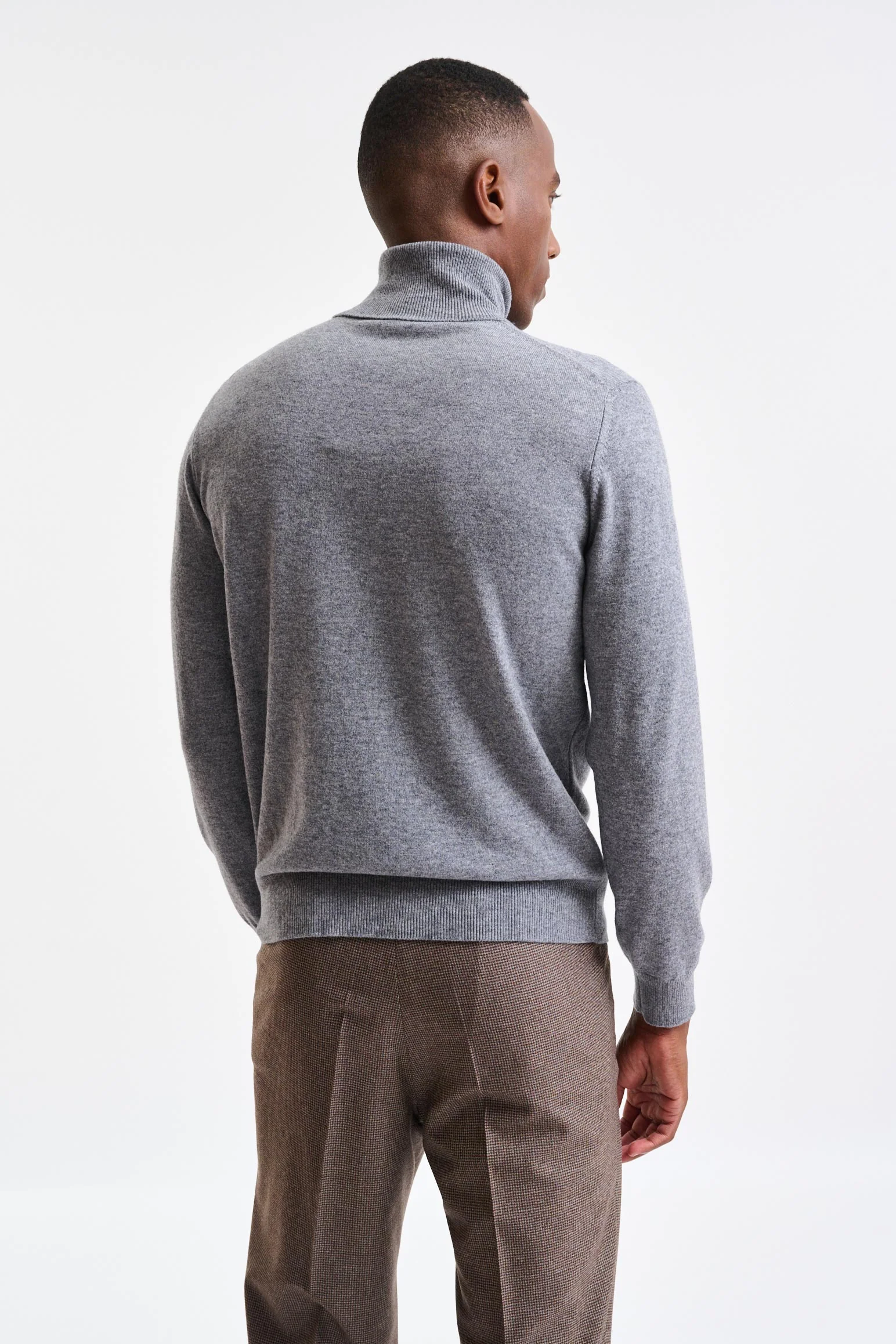 Mid-Grey Melange Cashmere Drumberg Rollneck Knitwear - Image 4