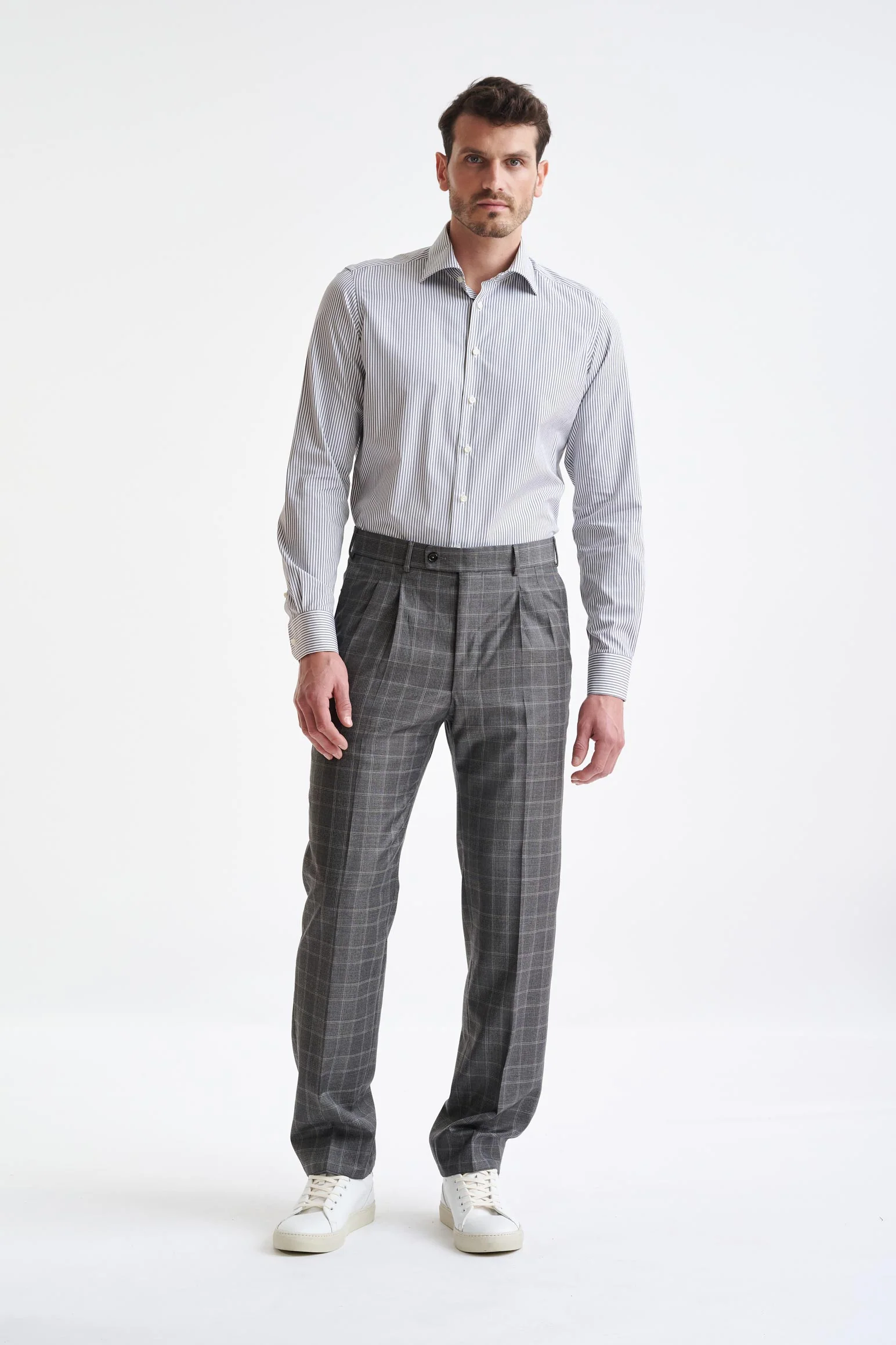 Mid-Grey Super 100's Merino Wool Farley Trousers The Royal - Image 2