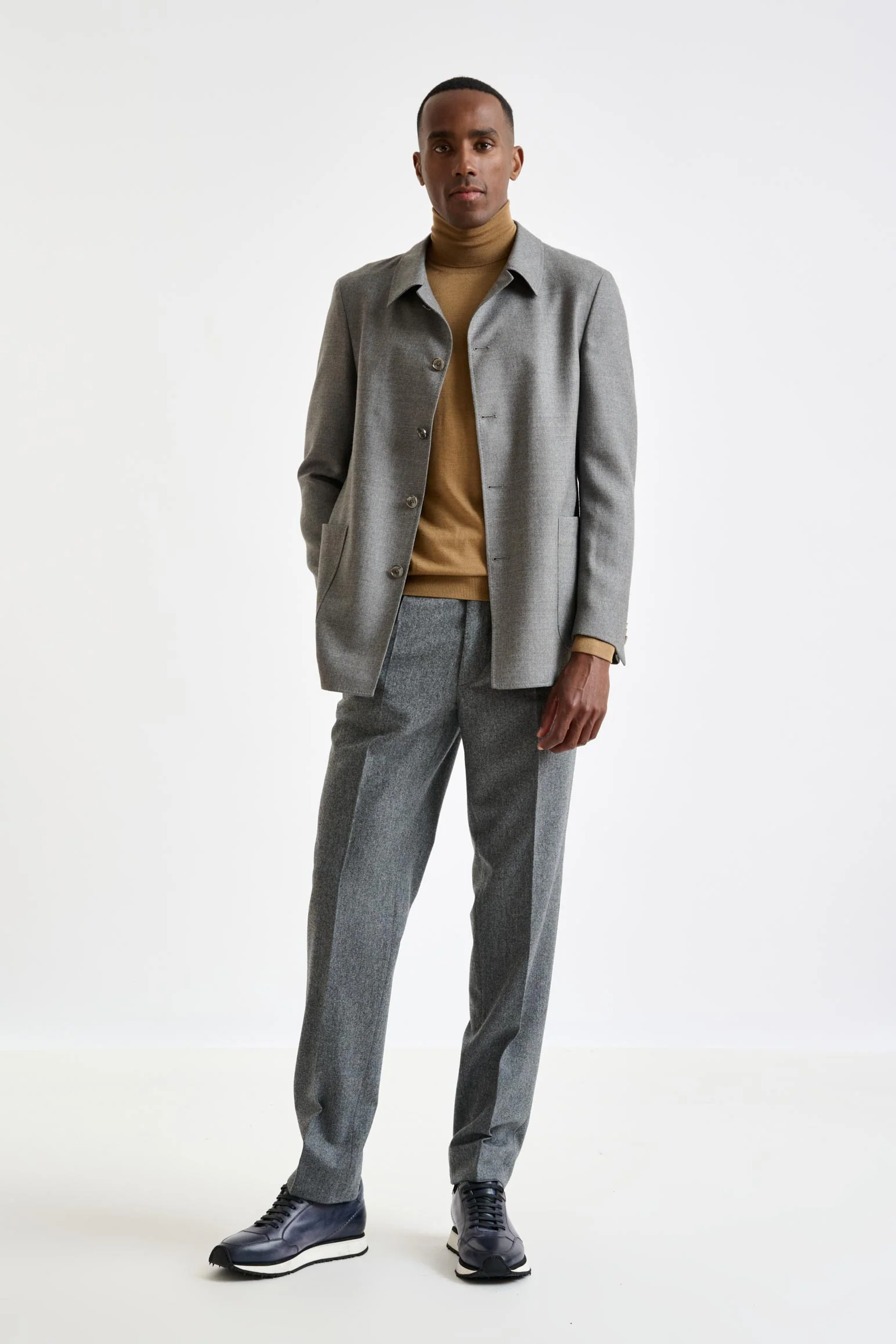 Mid-Grey Wool Chelsea Shirt Jacket Harmony - Image 5