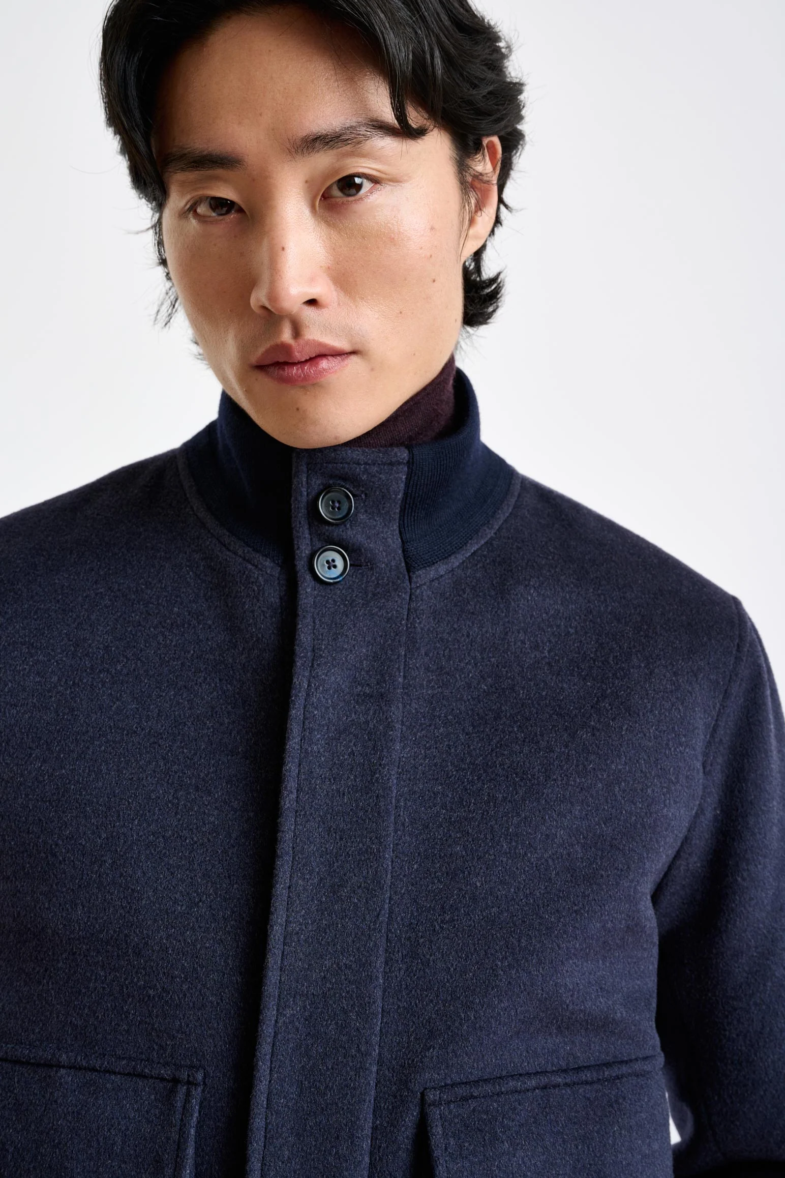 Midnight Blue Wool Warwick Bomber Jacket Zeus - Image 4