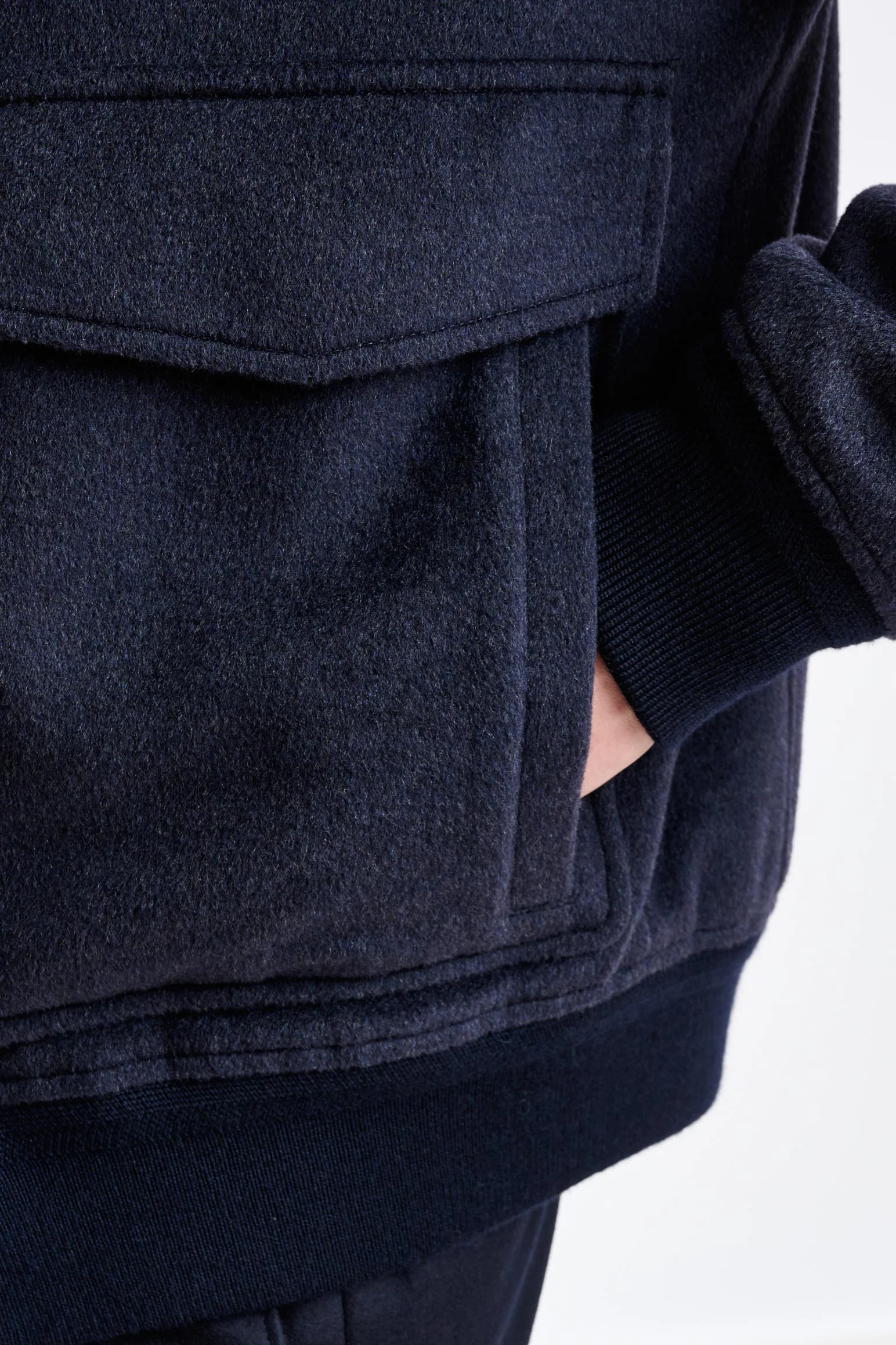 Midnight Blue Wool Warwick Bomber Jacket Zeus - Image 5