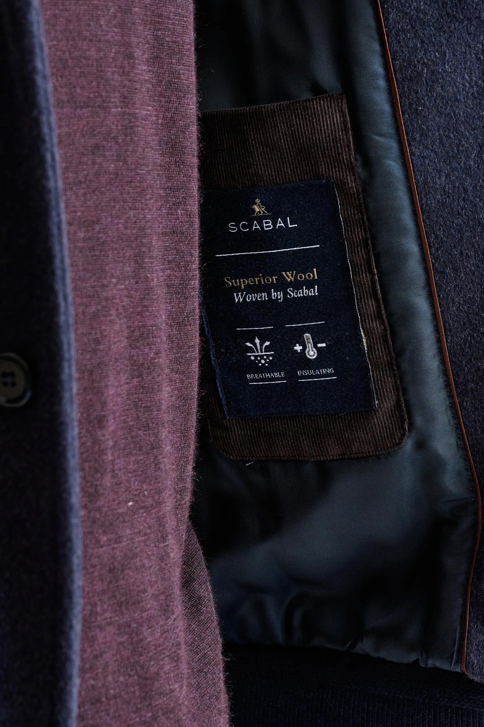 Midnight Blue Wool Warwick Bomber Jacket Zeus - Image 6