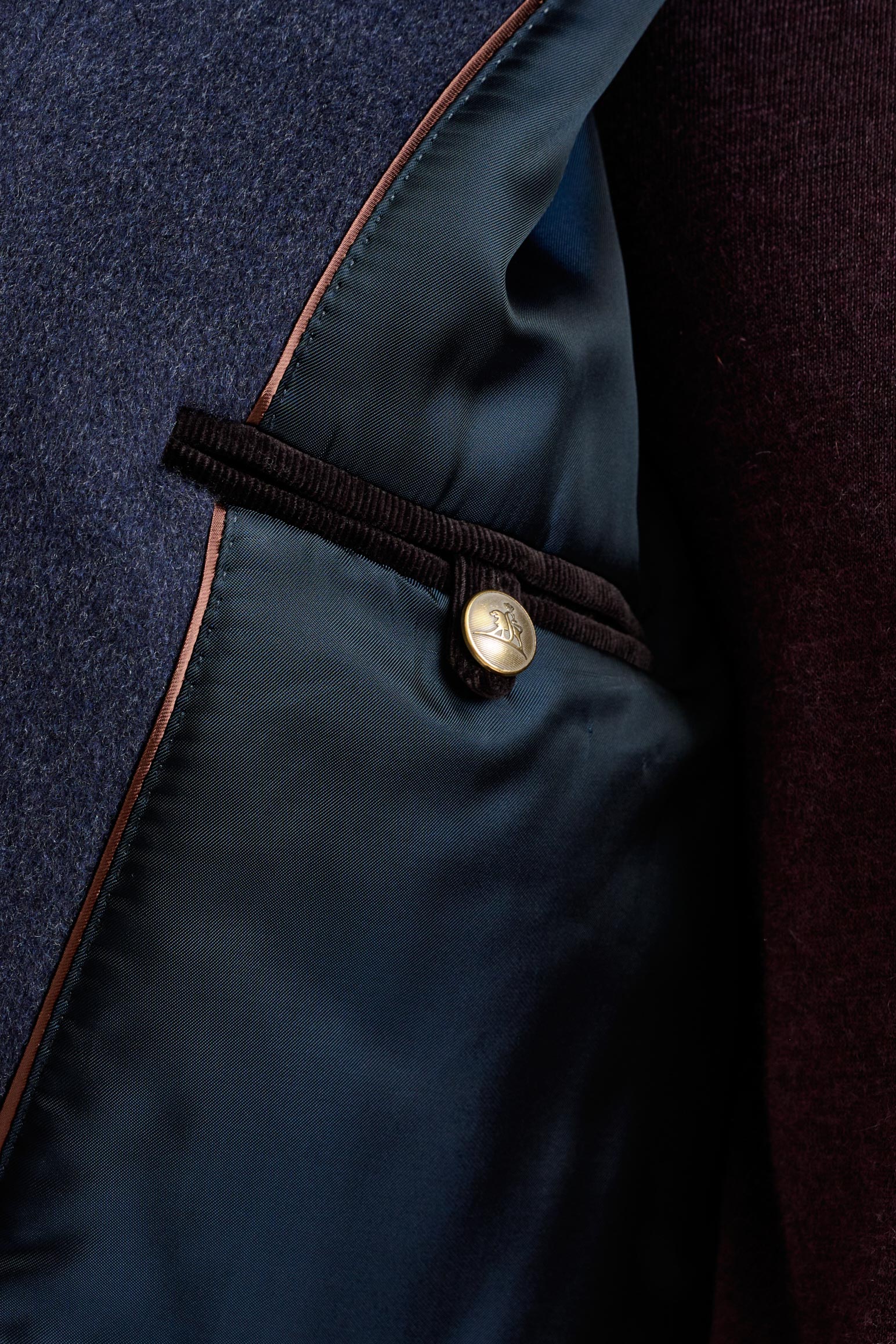 Midnight Blue Wool Warwick Bomber Jacket Zeus - Image 7