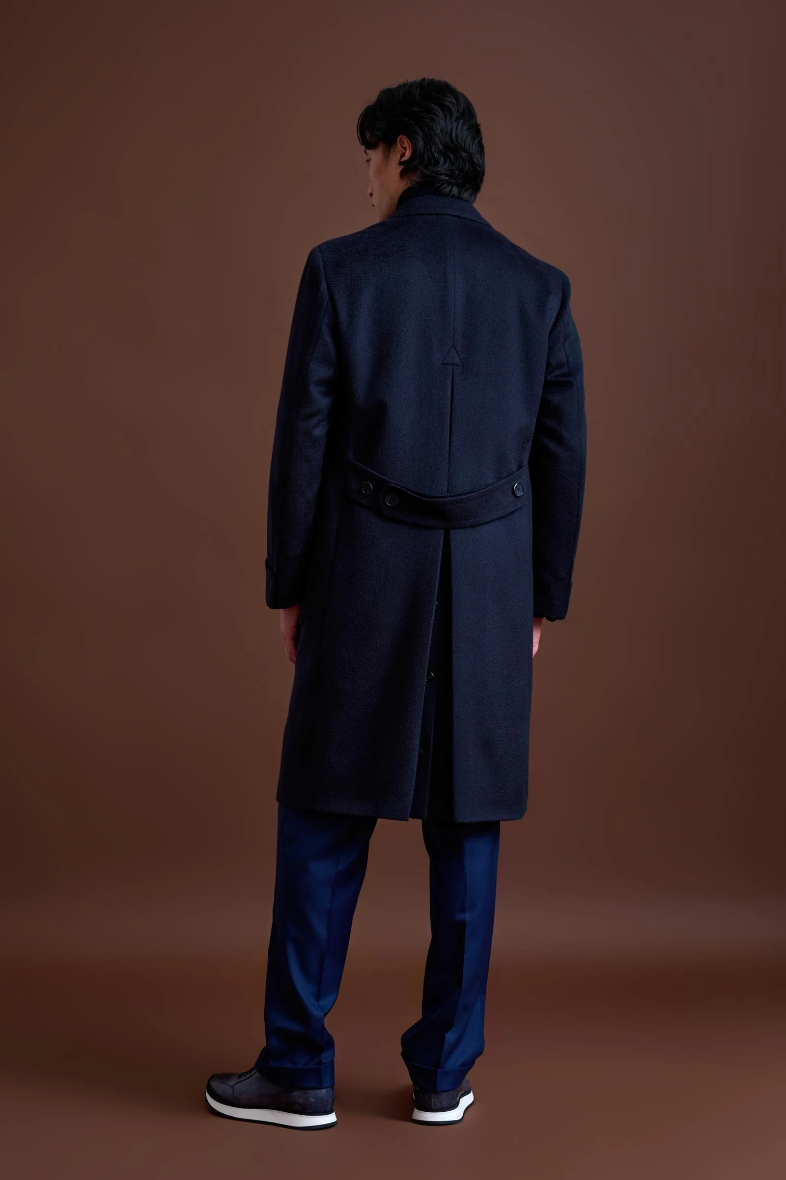 Navy 100% Cashmere Guildford Overcoat Zeus - Image 4