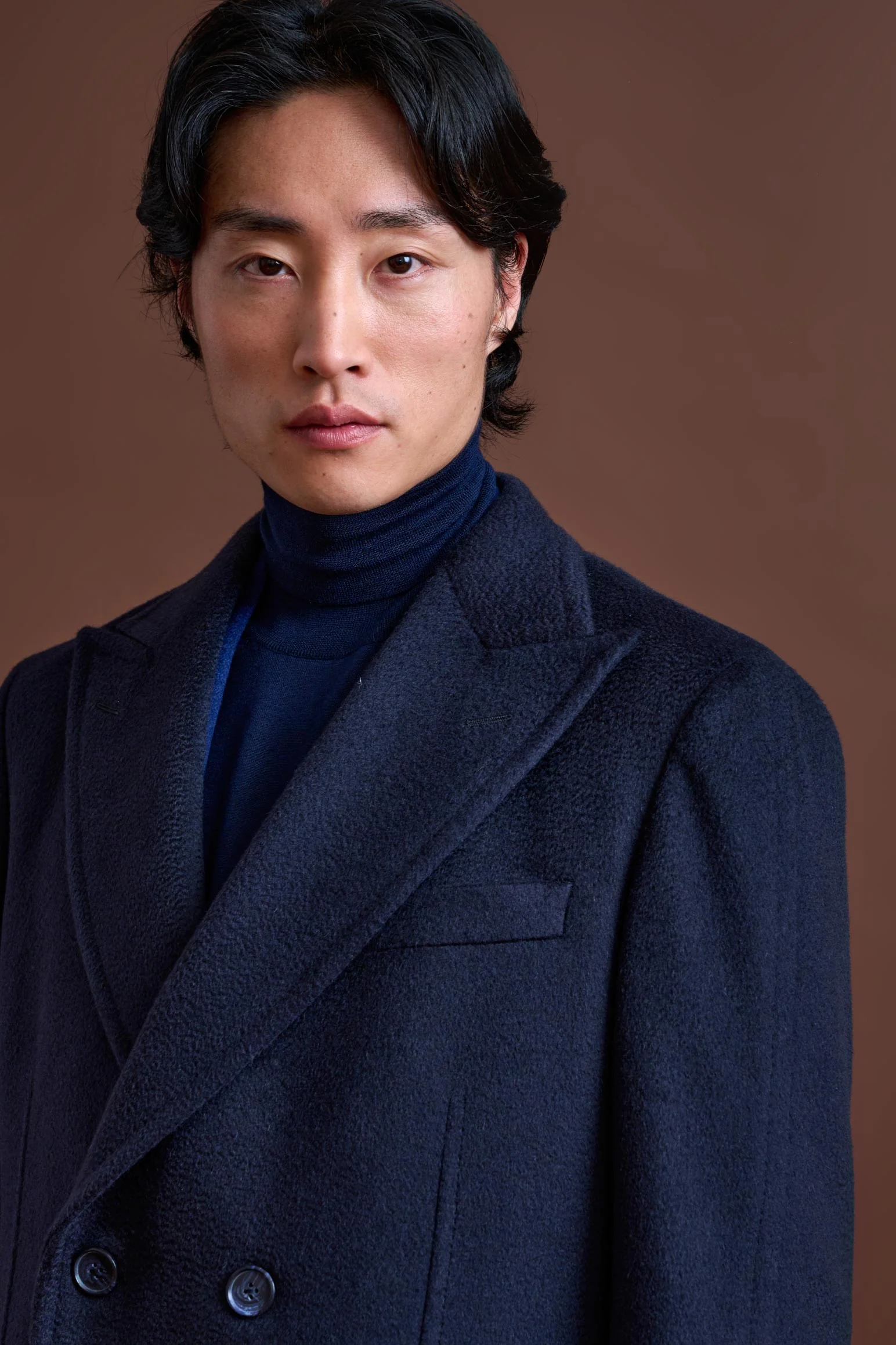 Navy 100% Cashmere Guildford Overcoat Zeus - Image 7