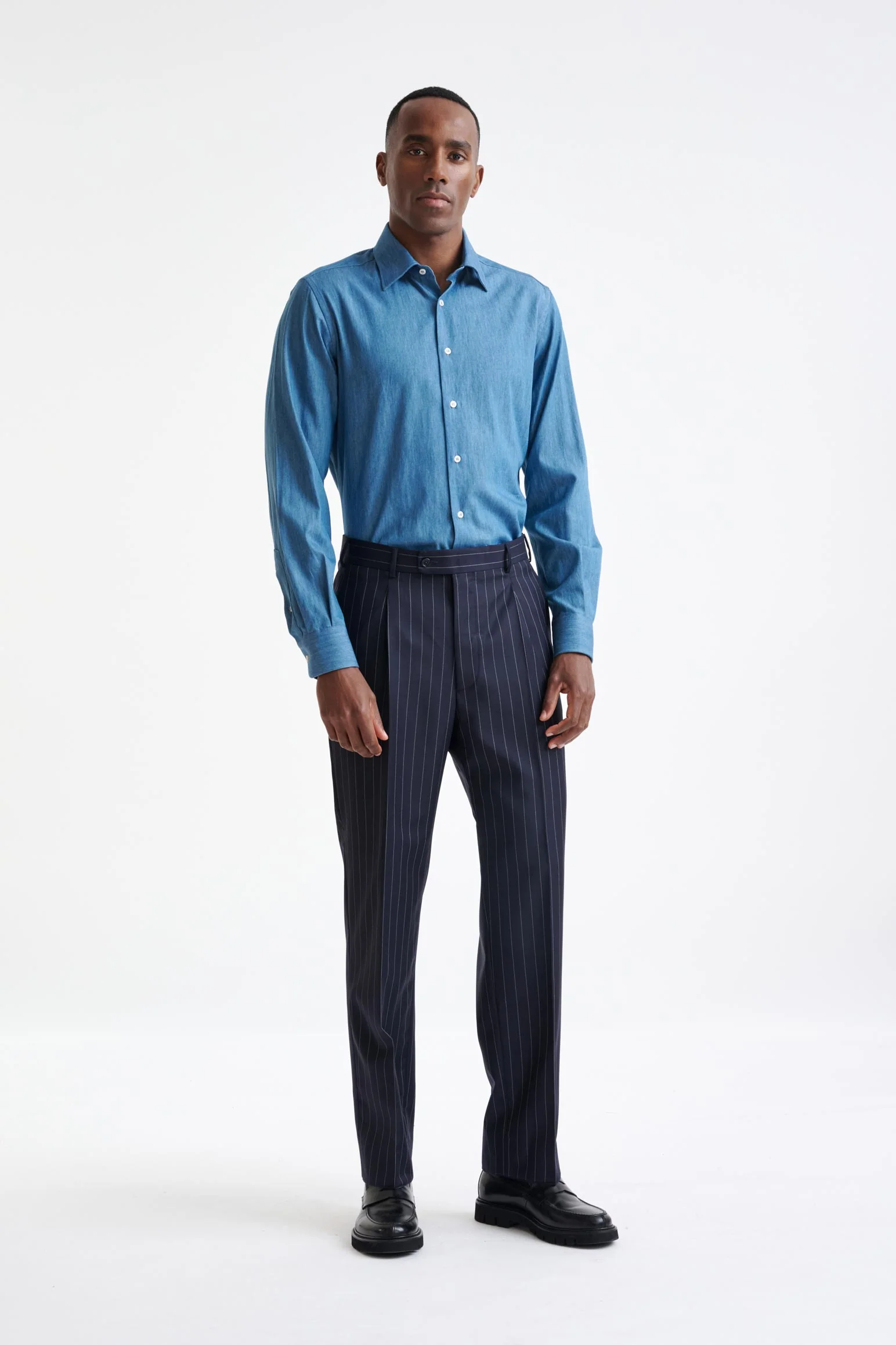 Navy Super 100's Merino Wool Farley Trousers The Royal - Image 2