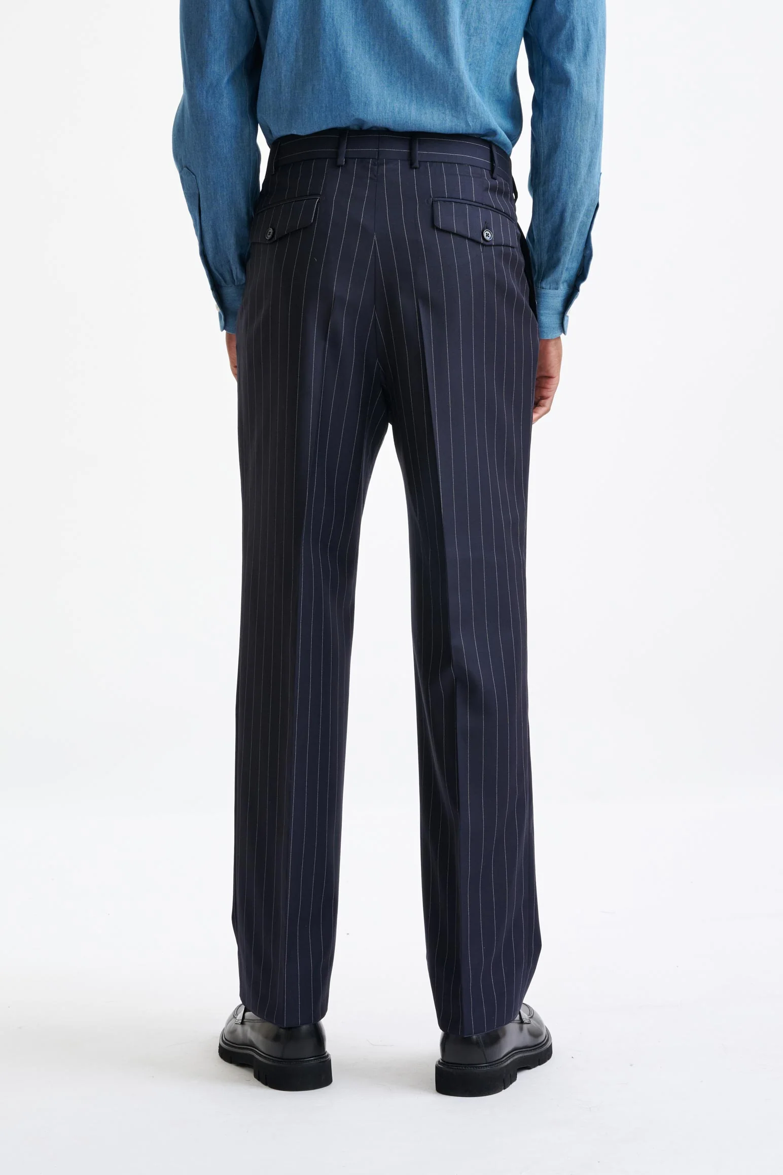 Navy Super 100's Merino Wool Farley Trousers The Royal - Image 5