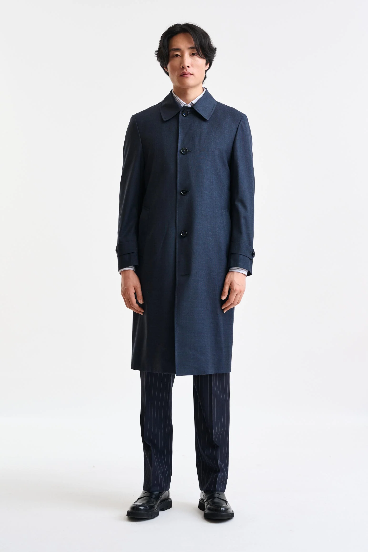 Navy Tech Hybrid Sheffield Overcoat - Image 2
