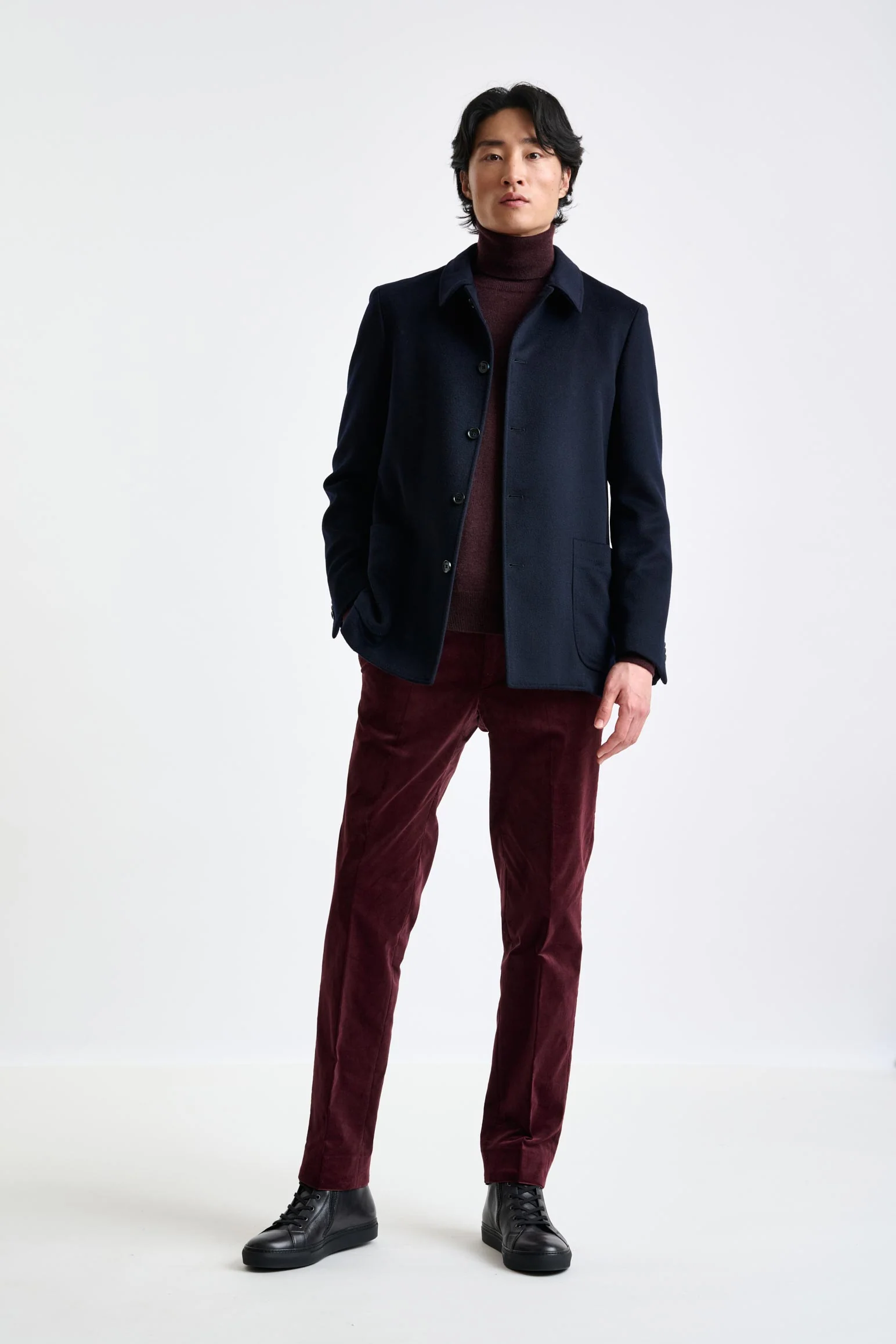 Navy Wool Chelsea Shirt Jacket Zeus - Image 3