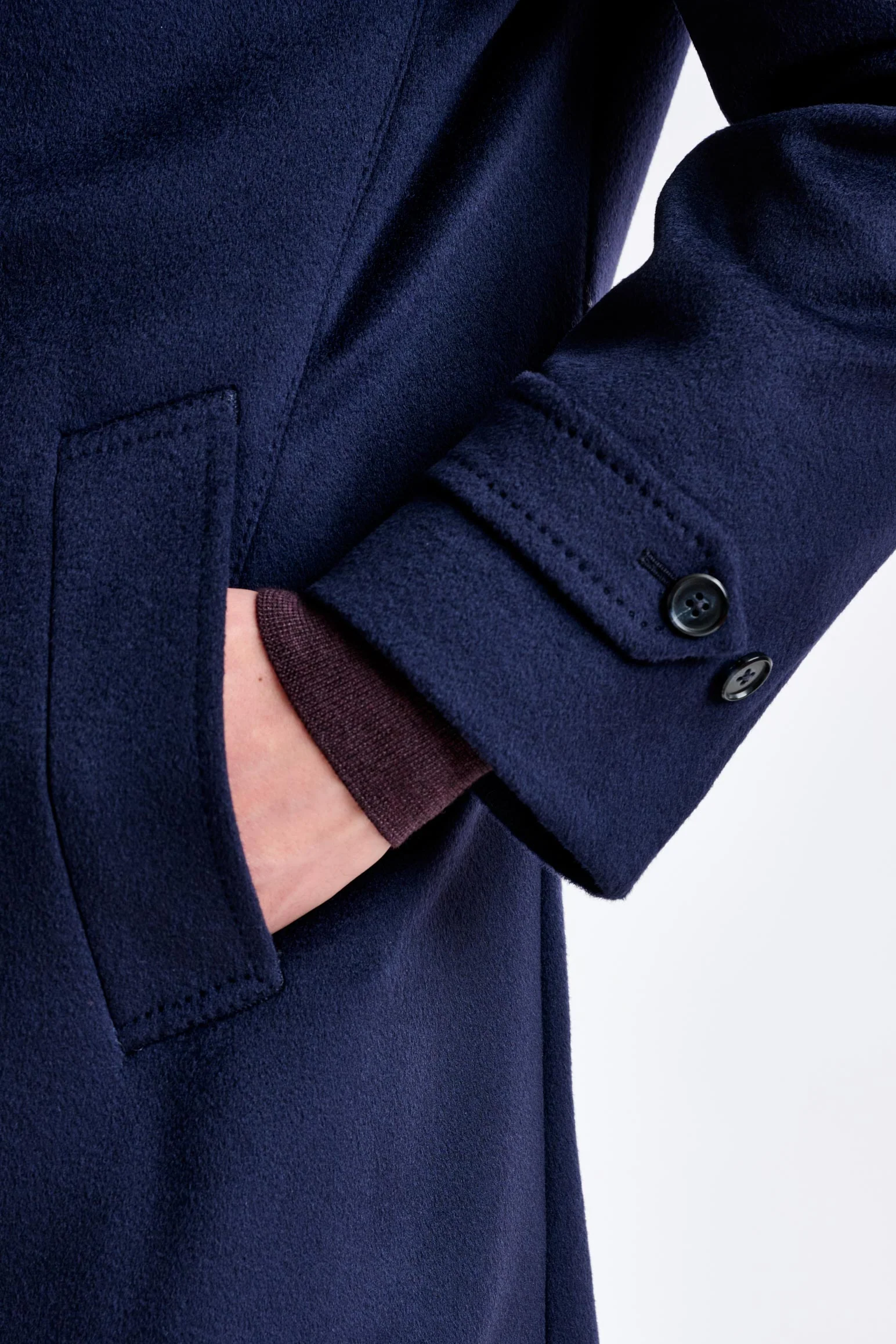 Navy Wool Leeds Coat Zeus - Image 4