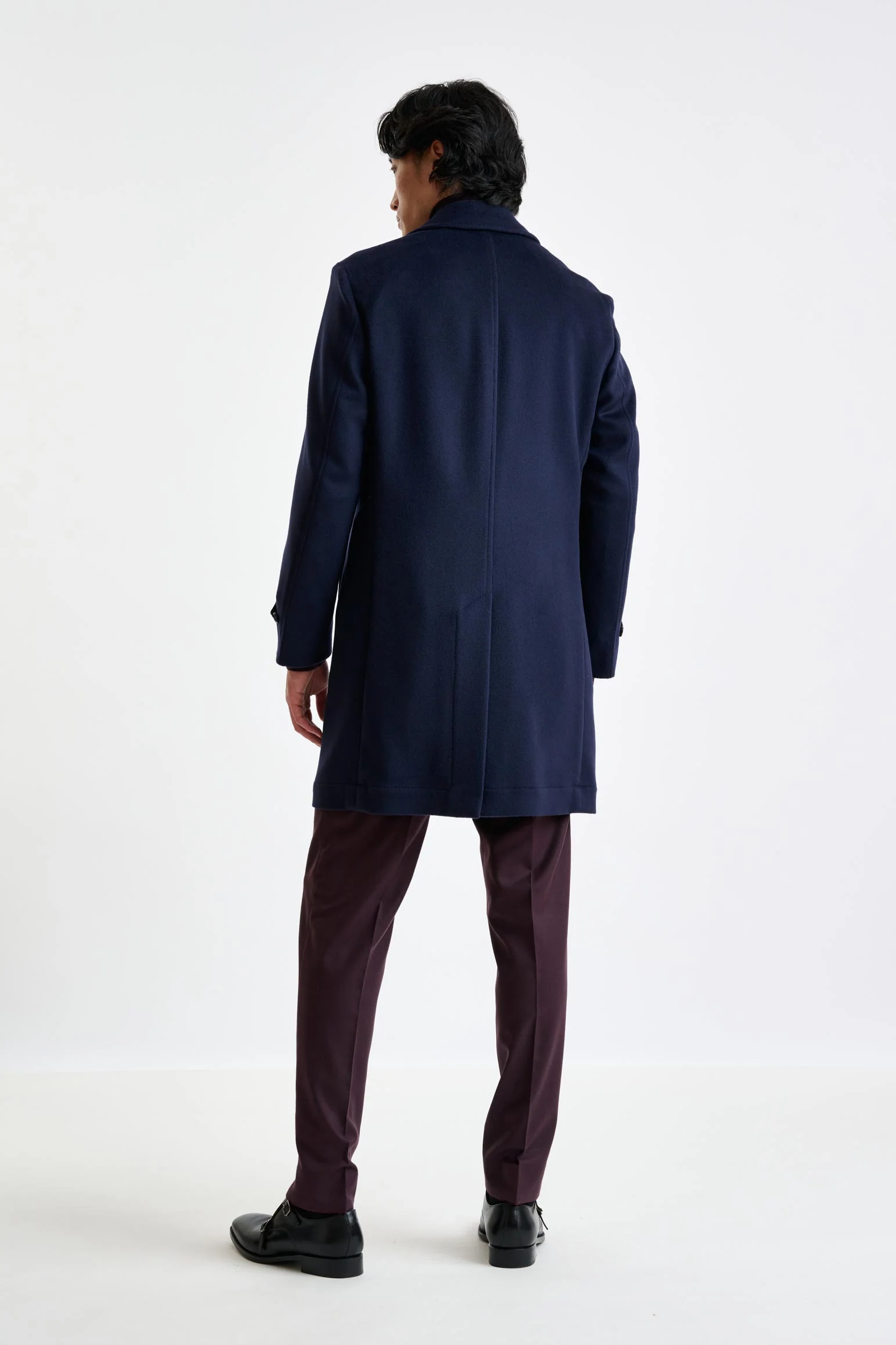 Navy Wool Leeds Coat Zeus - Image 5