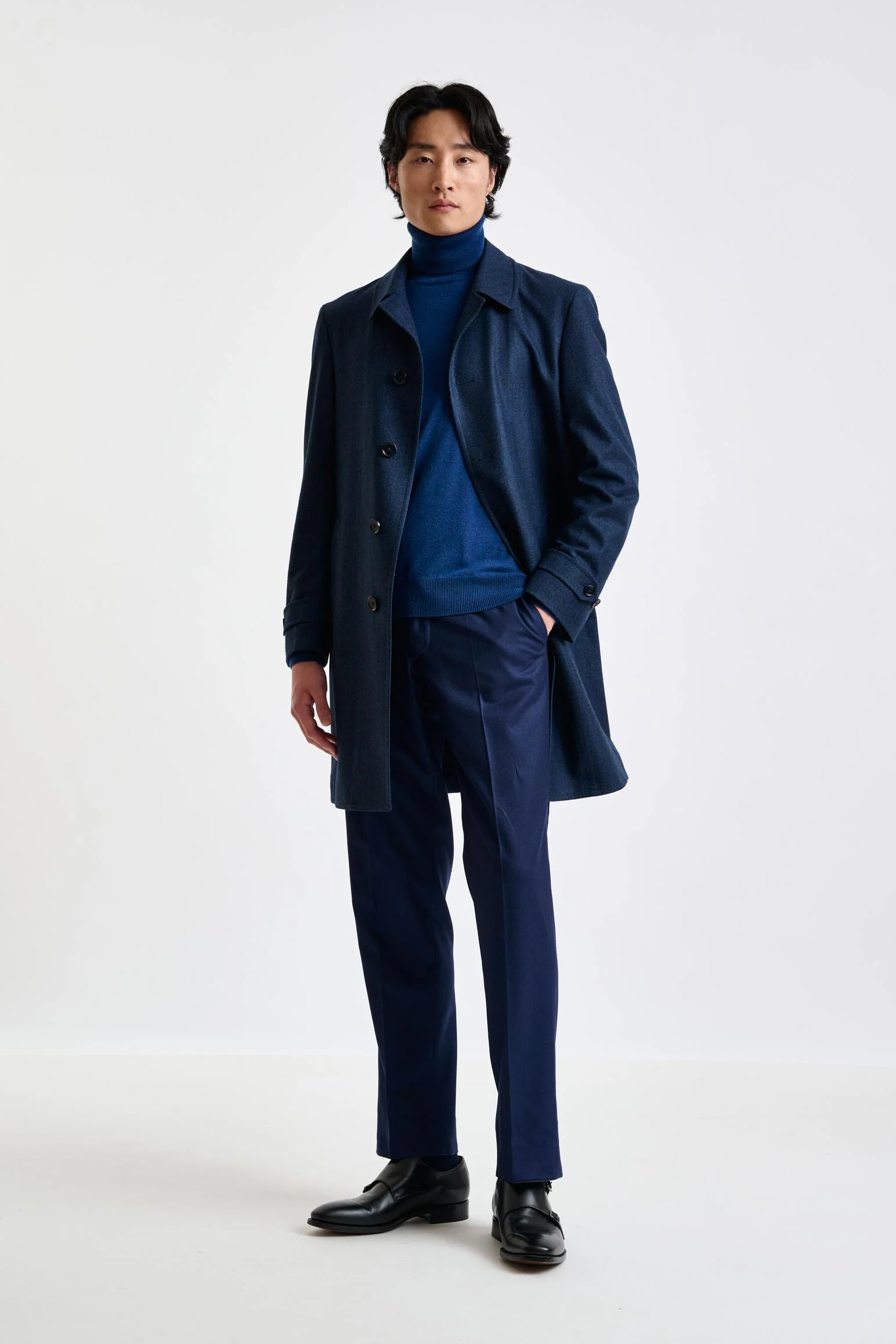 Dark Blue Wool Leeds Coat Zeus - Image 2