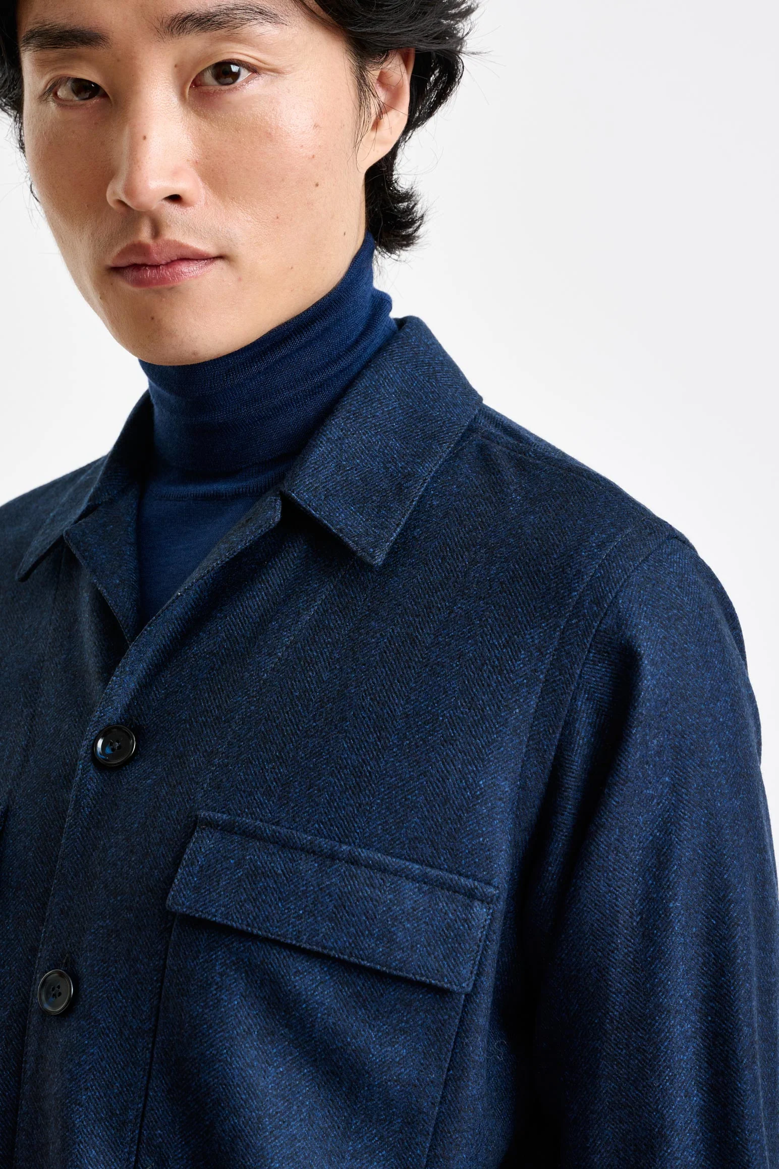 Navy Wool Overshirt Zeus - Image 4