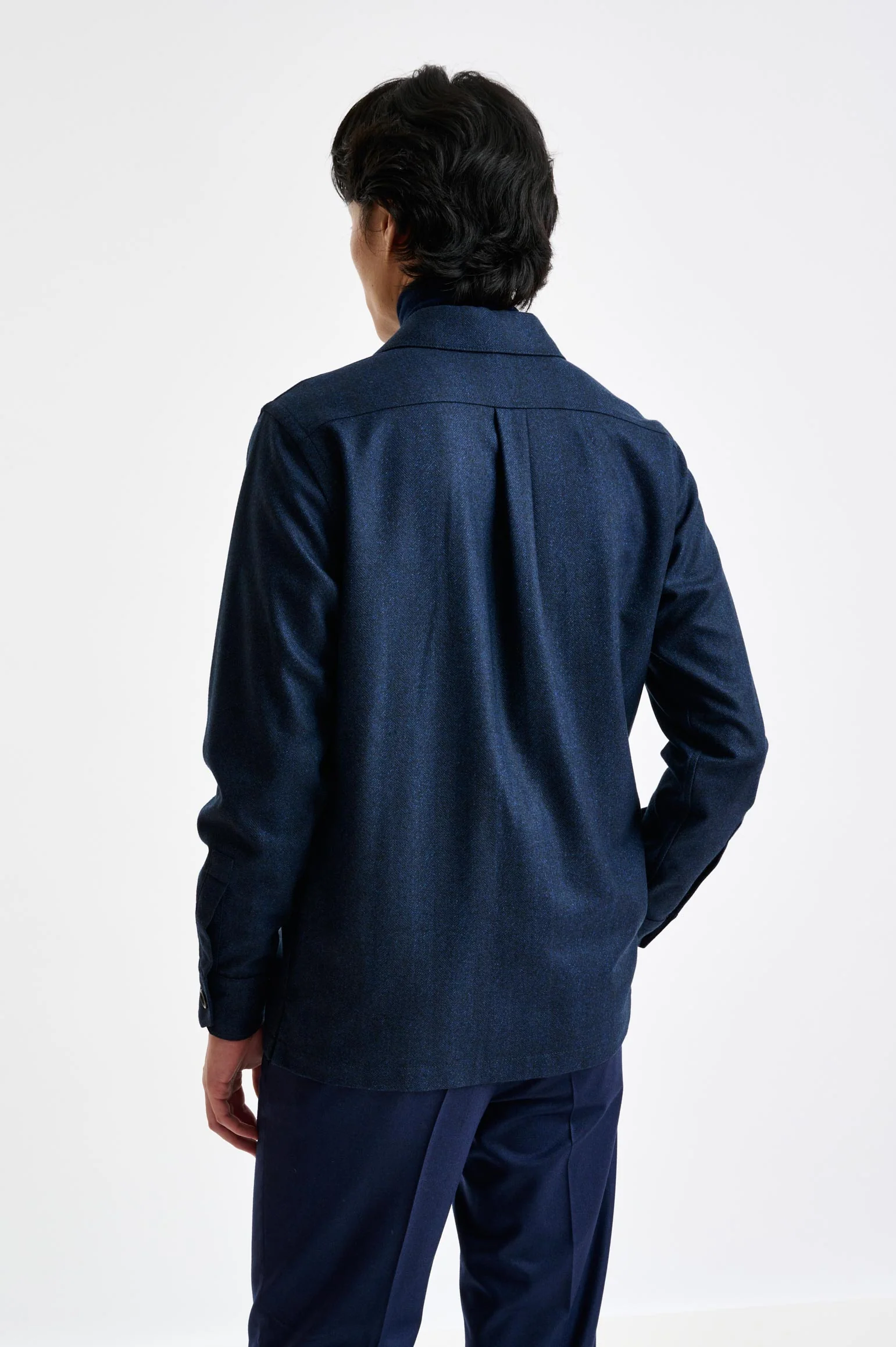 Navy Wool Overshirt Zeus - Image 5