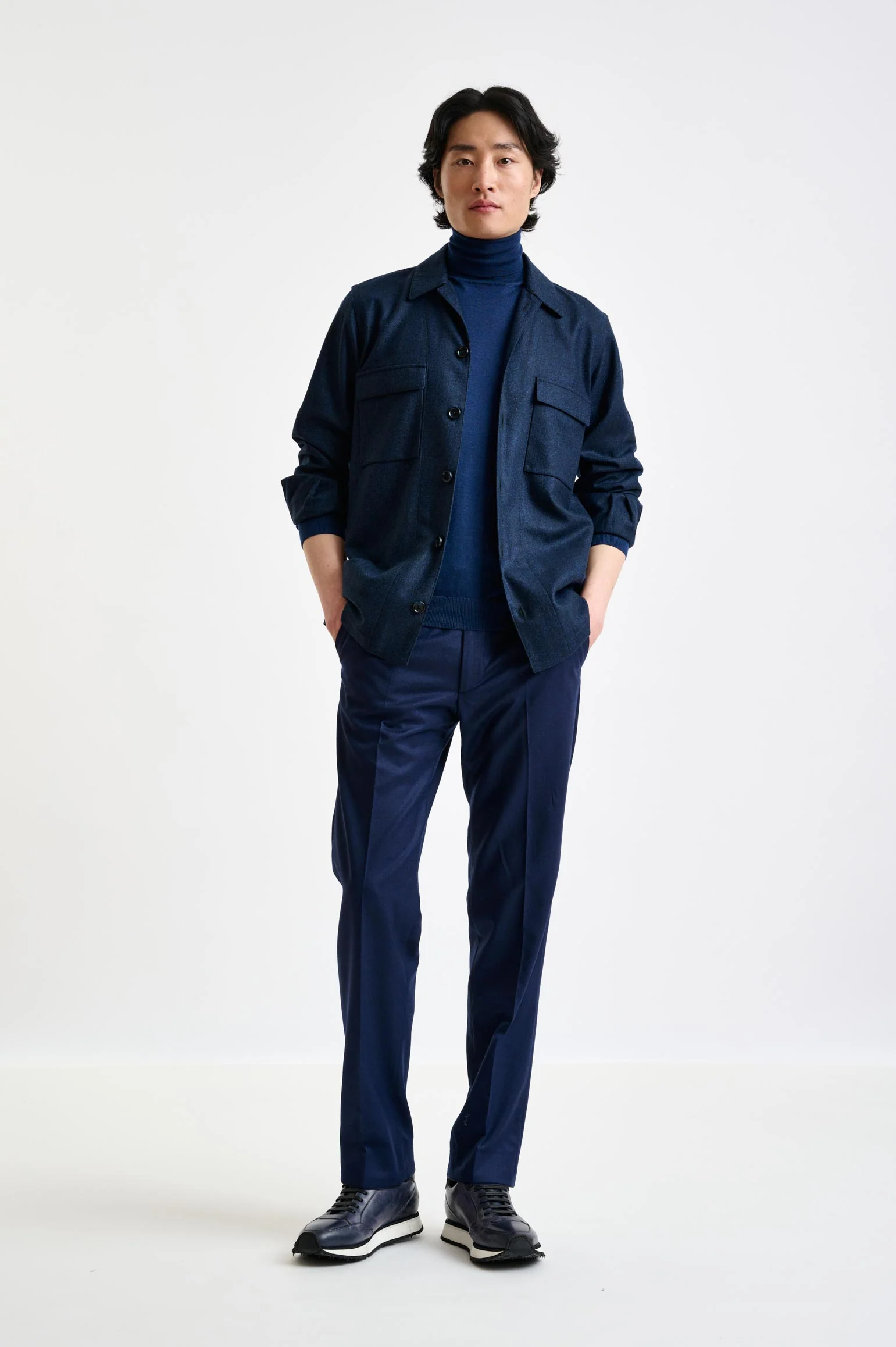 Navy Wool Overshirt Zeus - Image 6