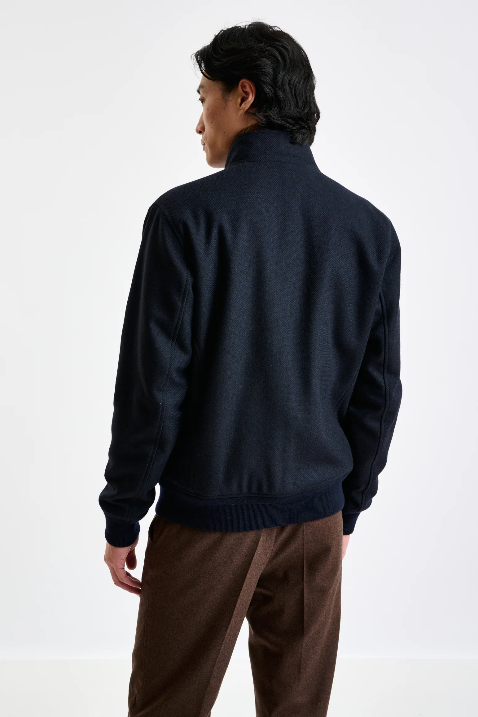 Navy Wool Warwick Bomber Jacket Zeus - Image 3