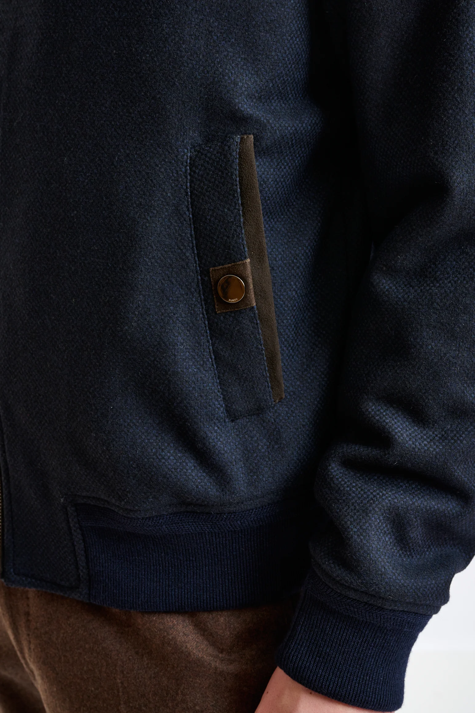 Navy Wool Warwick Bomber Jacket Zeus - Image 4