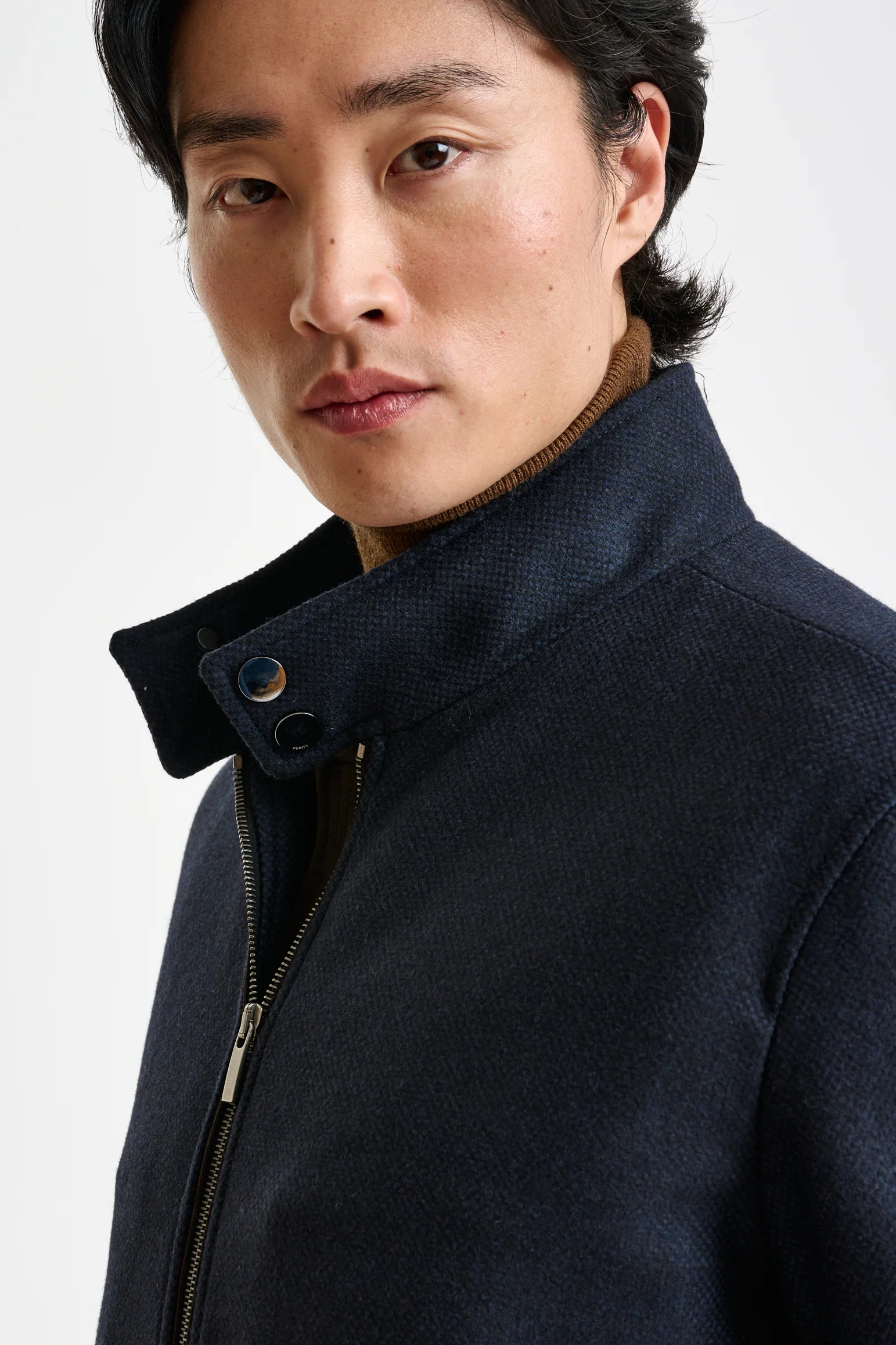 Navy Wool Warwick Bomber Jacket Zeus - Image 5