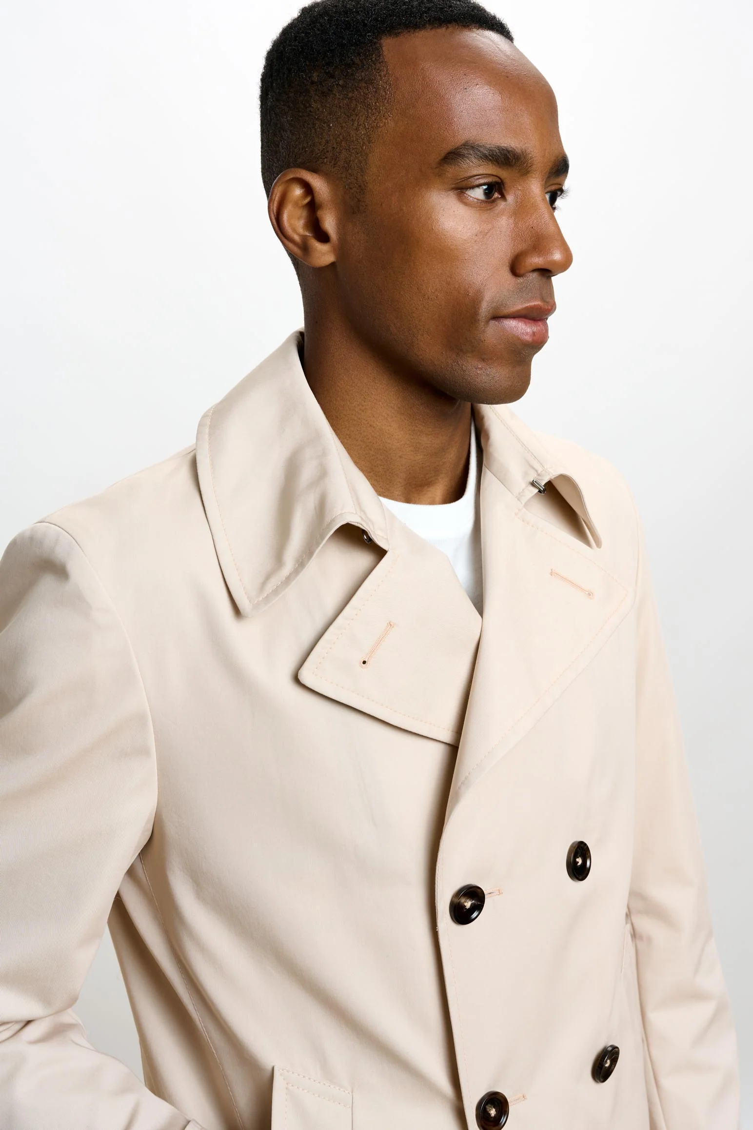 Beige Cotton Nelson Tech Peacoat - Image 3
