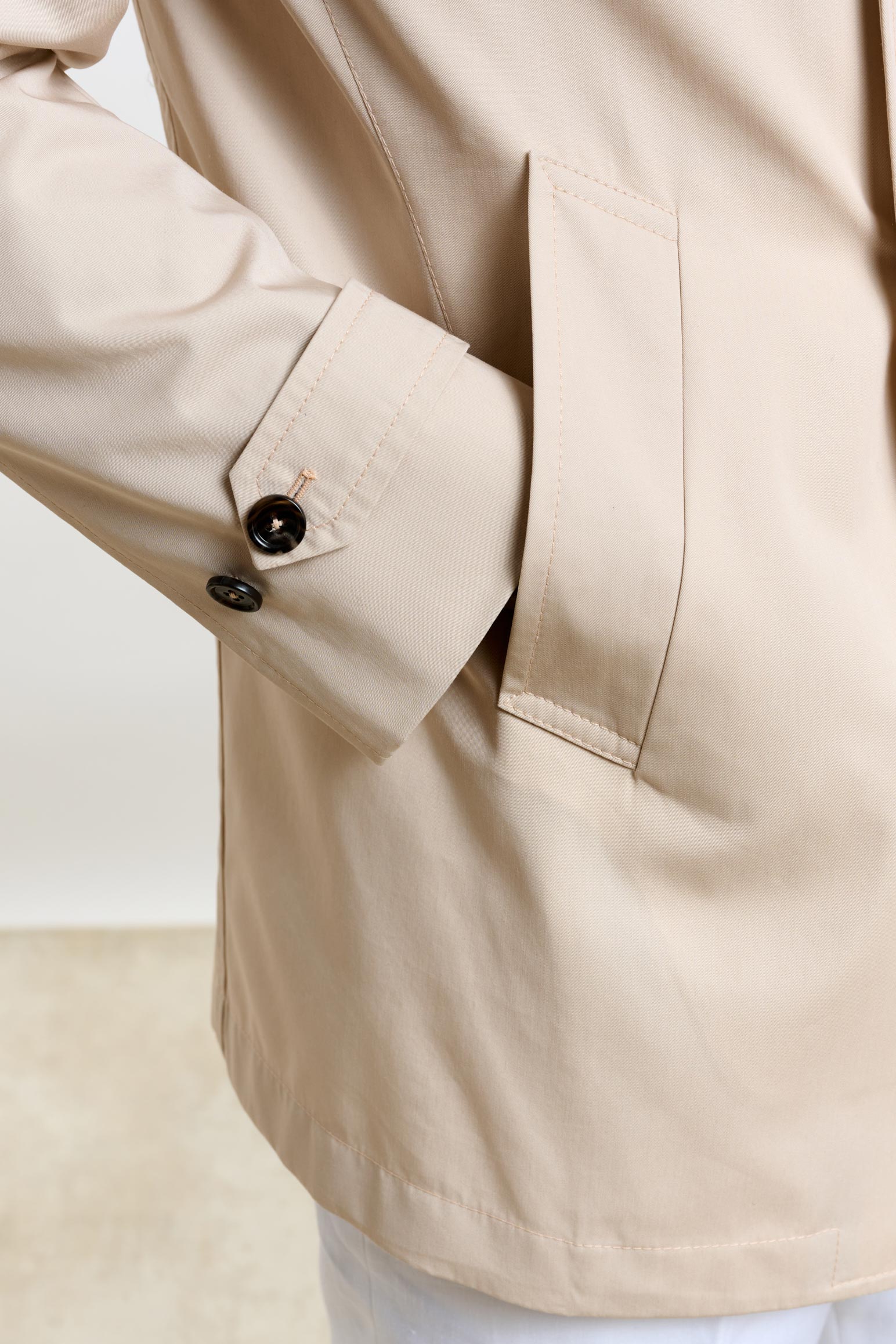 Beige Cotton Nelson Tech Peacoat - Image 5