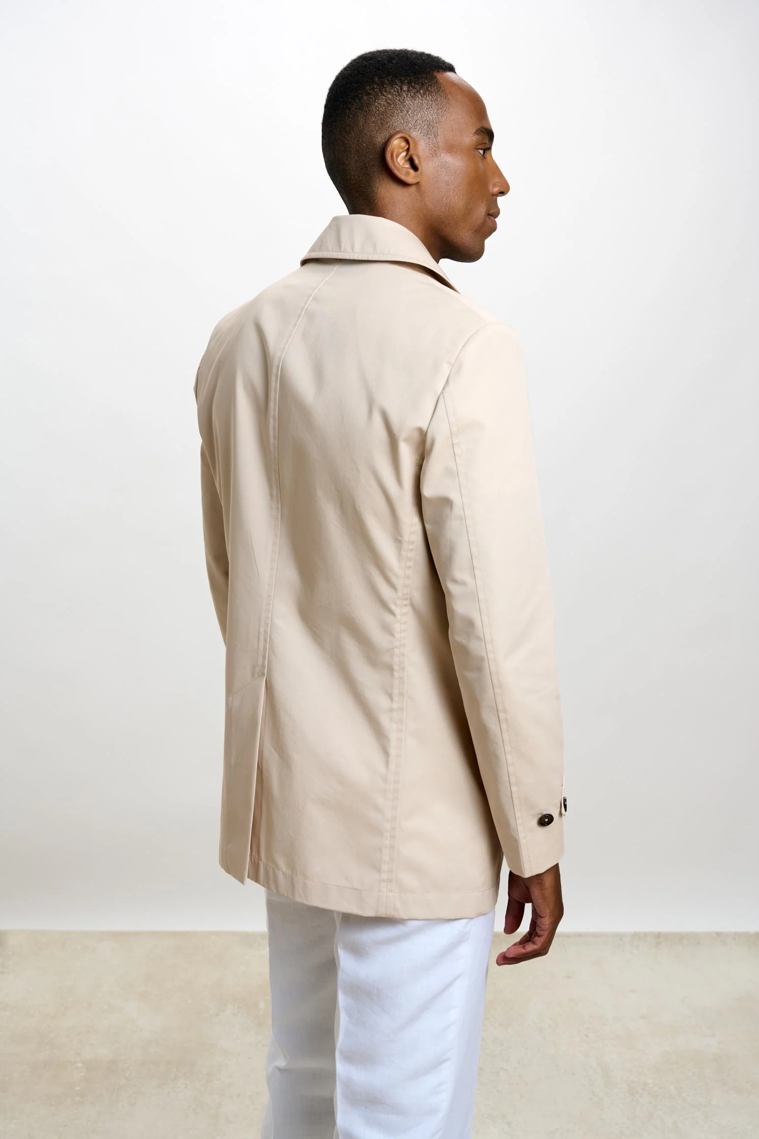 Beige Cotton Nelson Tech Peacoat - Image 7