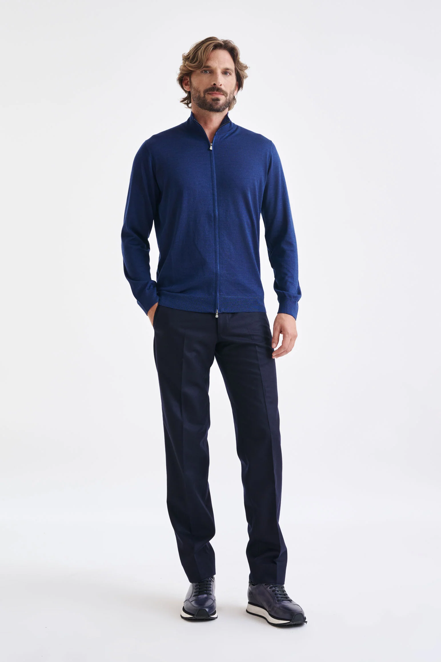 Neptune Cashmere & Silk Repton Fullzip Sweater - Image 2