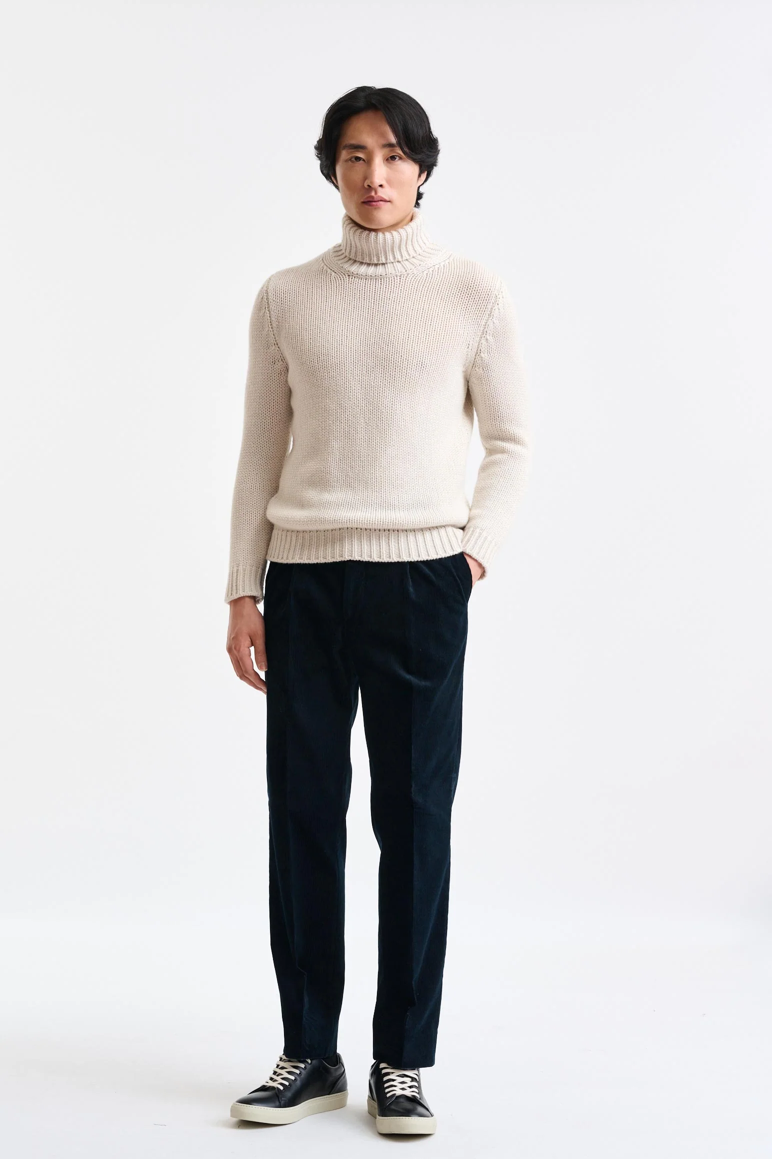 Off-White Cashmere & Heavy Wool Banbury Rollneck Sweater - Image 2