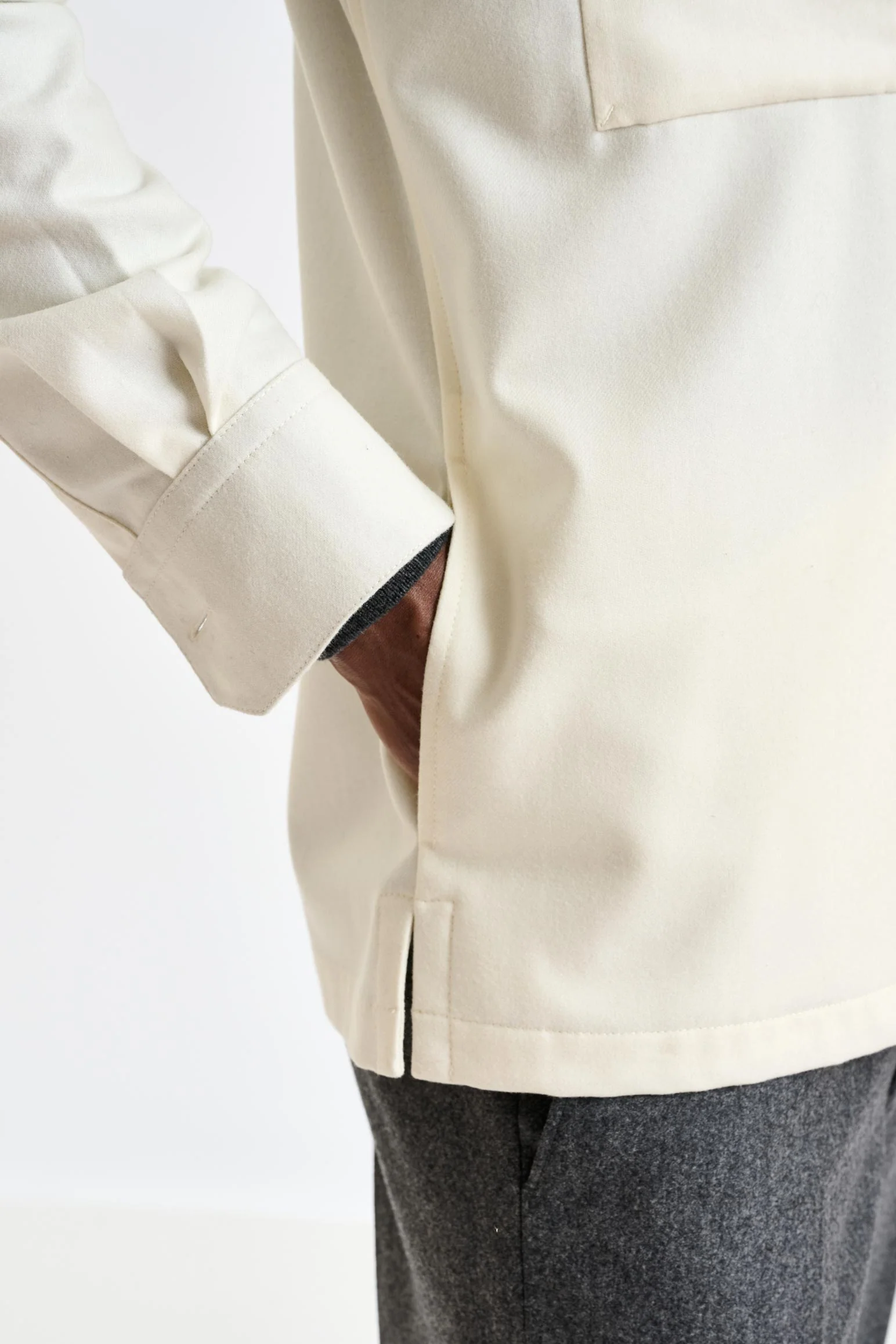 Off-White Super 100's Wool Overshirt Flannel & Saxony - Image 2