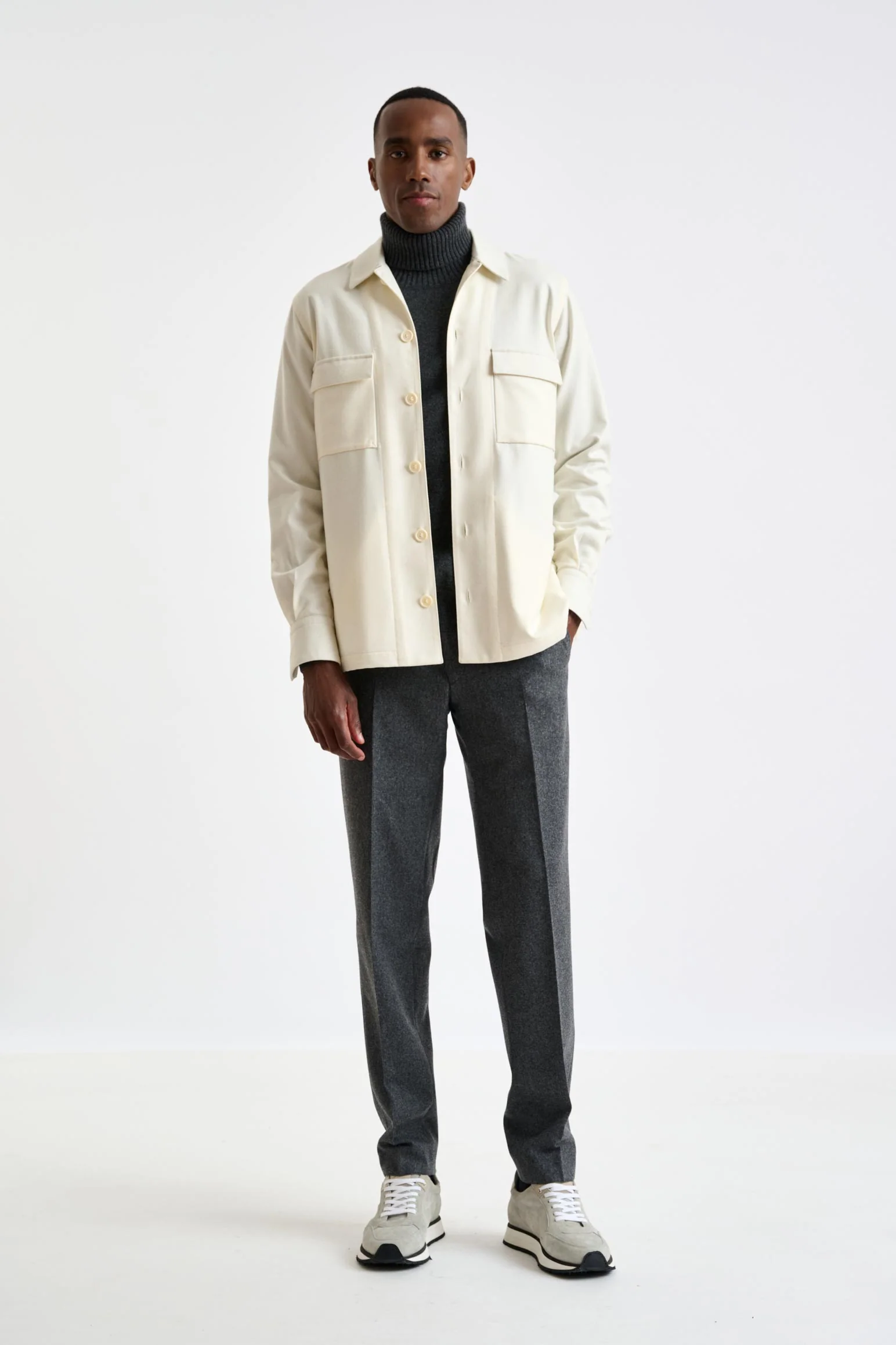 Off-White Super 100's Wool Overshirt Flannel & Saxony - Image 3
