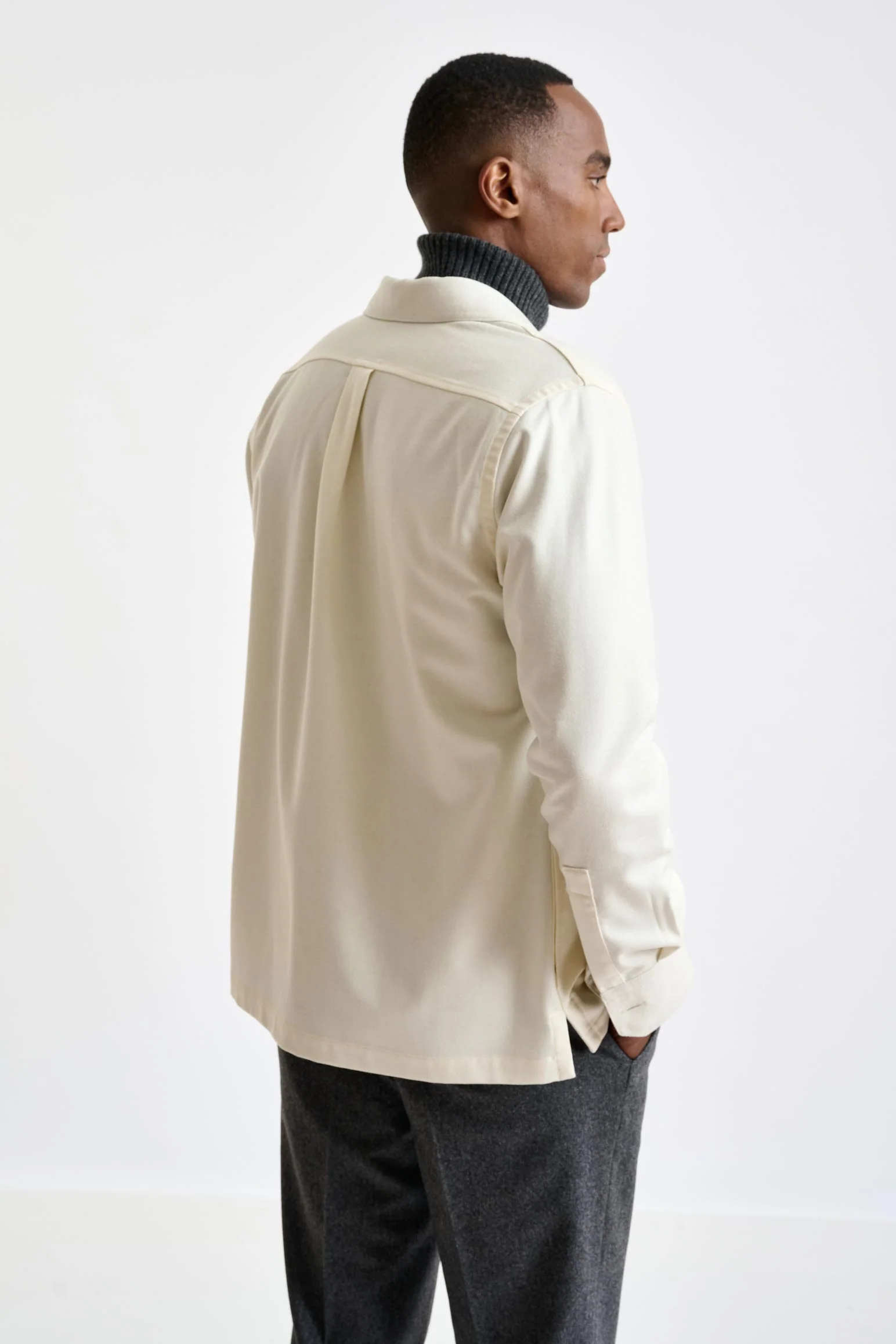 Off-White Super 100's Wool Overshirt Flannel & Saxony - Image 4