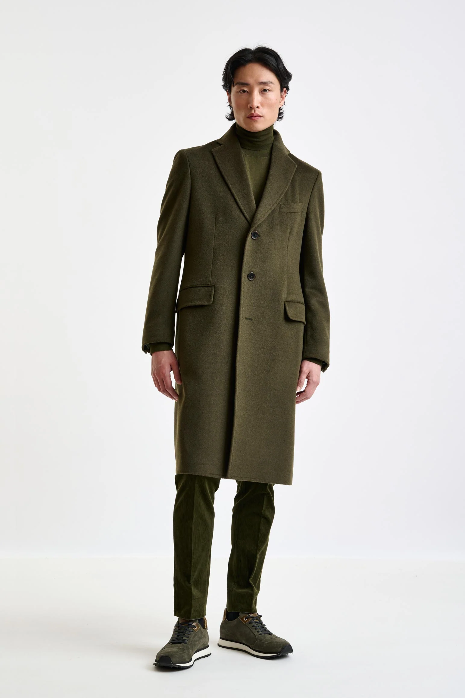 Olive Green Wool Hereford Overcoat Zeus - Image 3