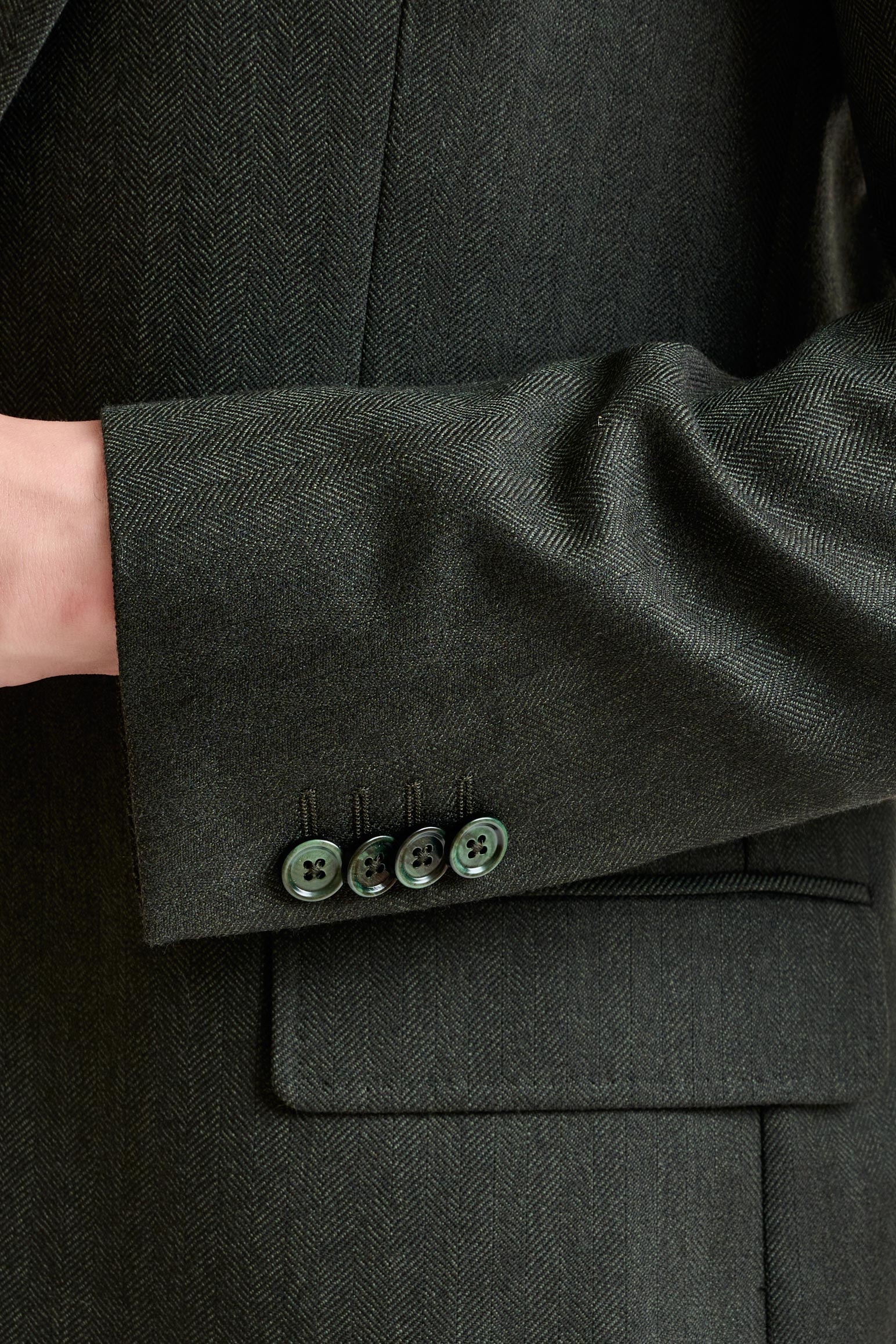 Olive Green Super 100's Wool Kenton Jacket Sonata - Image 2