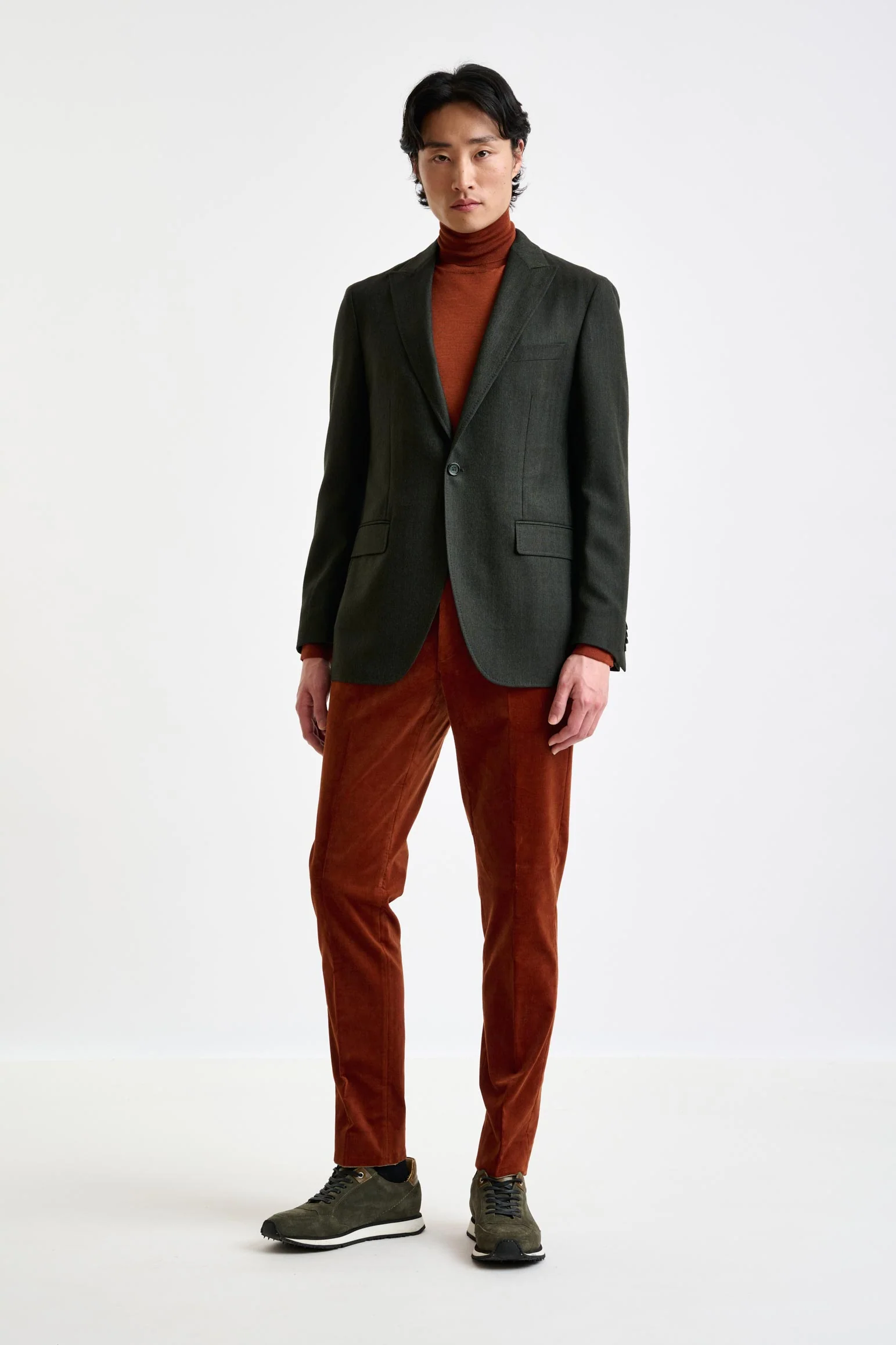 Olive Green Super 100's Wool Kenton Jacket Sonata - Image 6