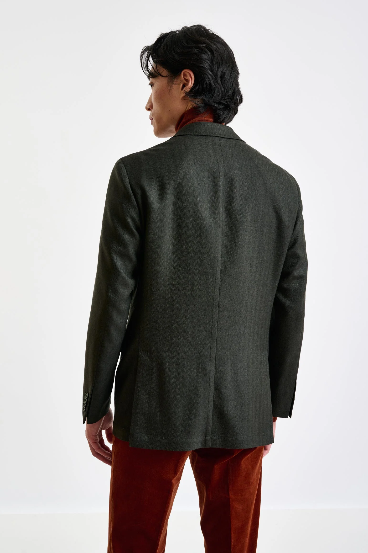 Olive Green Super 100's Wool Kenton Jacket Sonata - Image 8