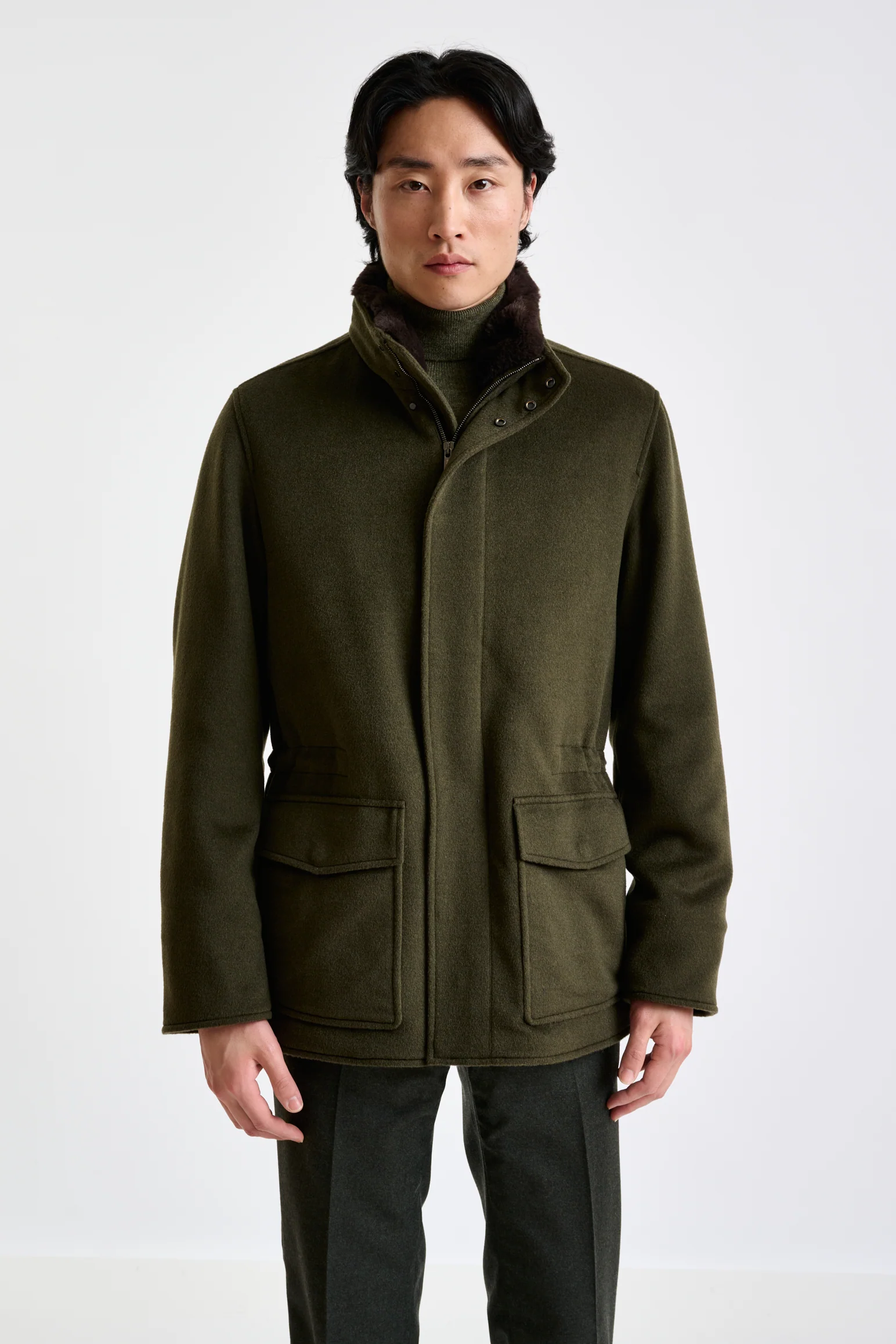 Olive Green wool York Field Jacket Zeus