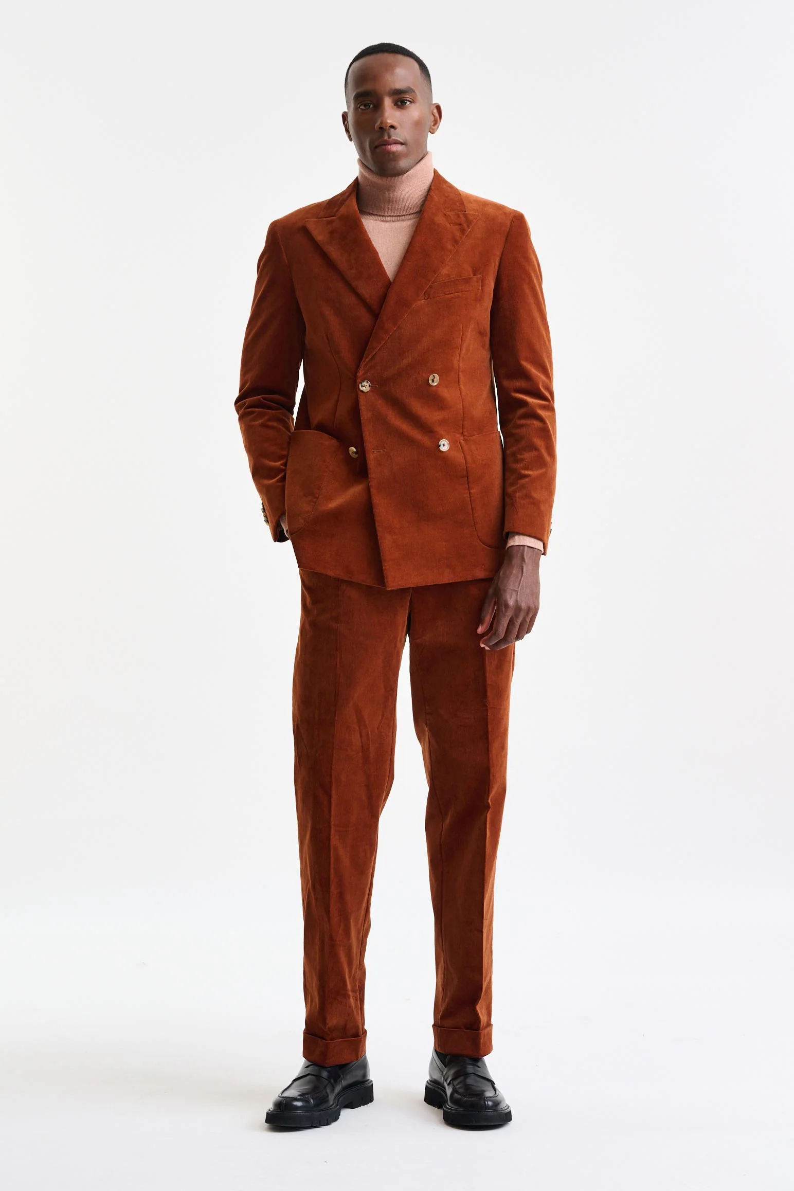 Orange Cotton Soho Suit Corduroy - Image 6