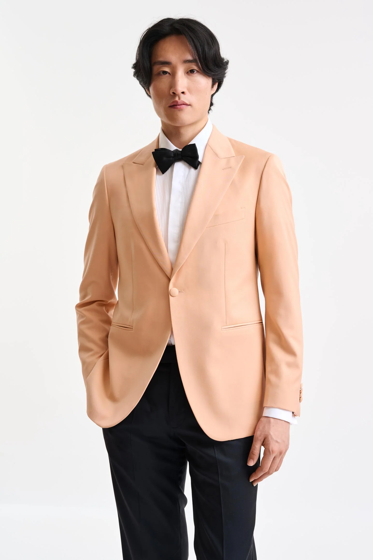 Peach Wool Super 100's Soho Tuxedo Freestyle