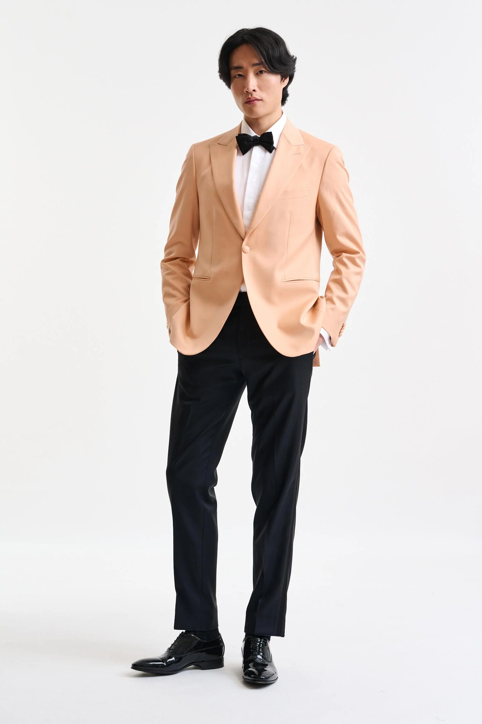 Peach Wool Super 100's Soho Tuxedo Freestyle - Image 4