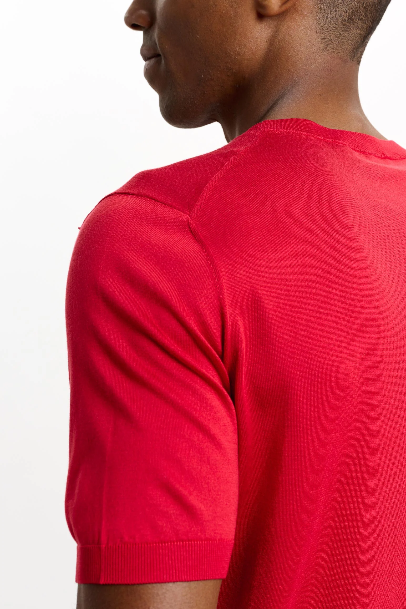 Carmine Silk Penryn Short Sleeve Sweater - Image 4