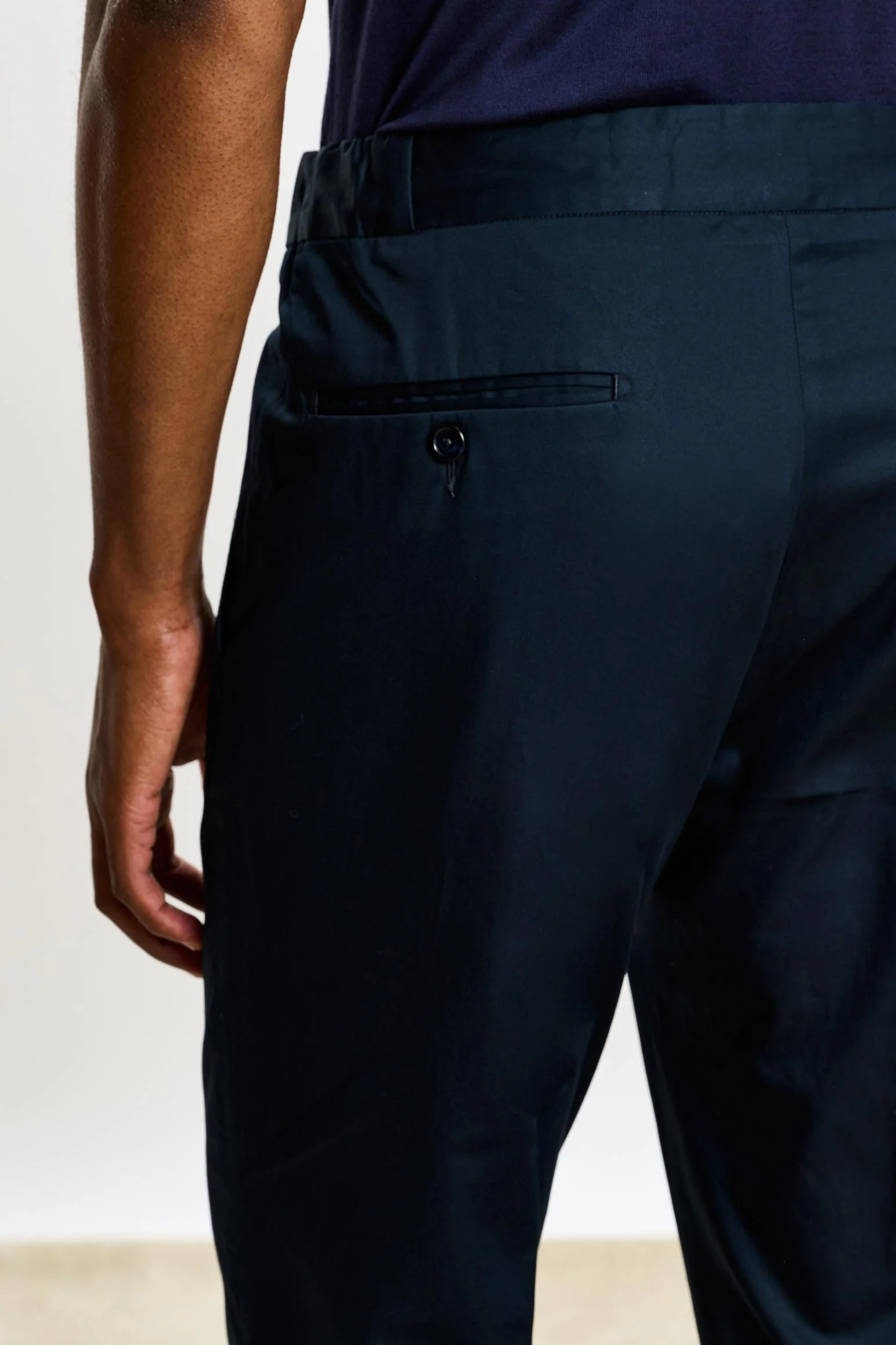 Black Perth Drawstring Trousers Cashmere Cotton - Image 4