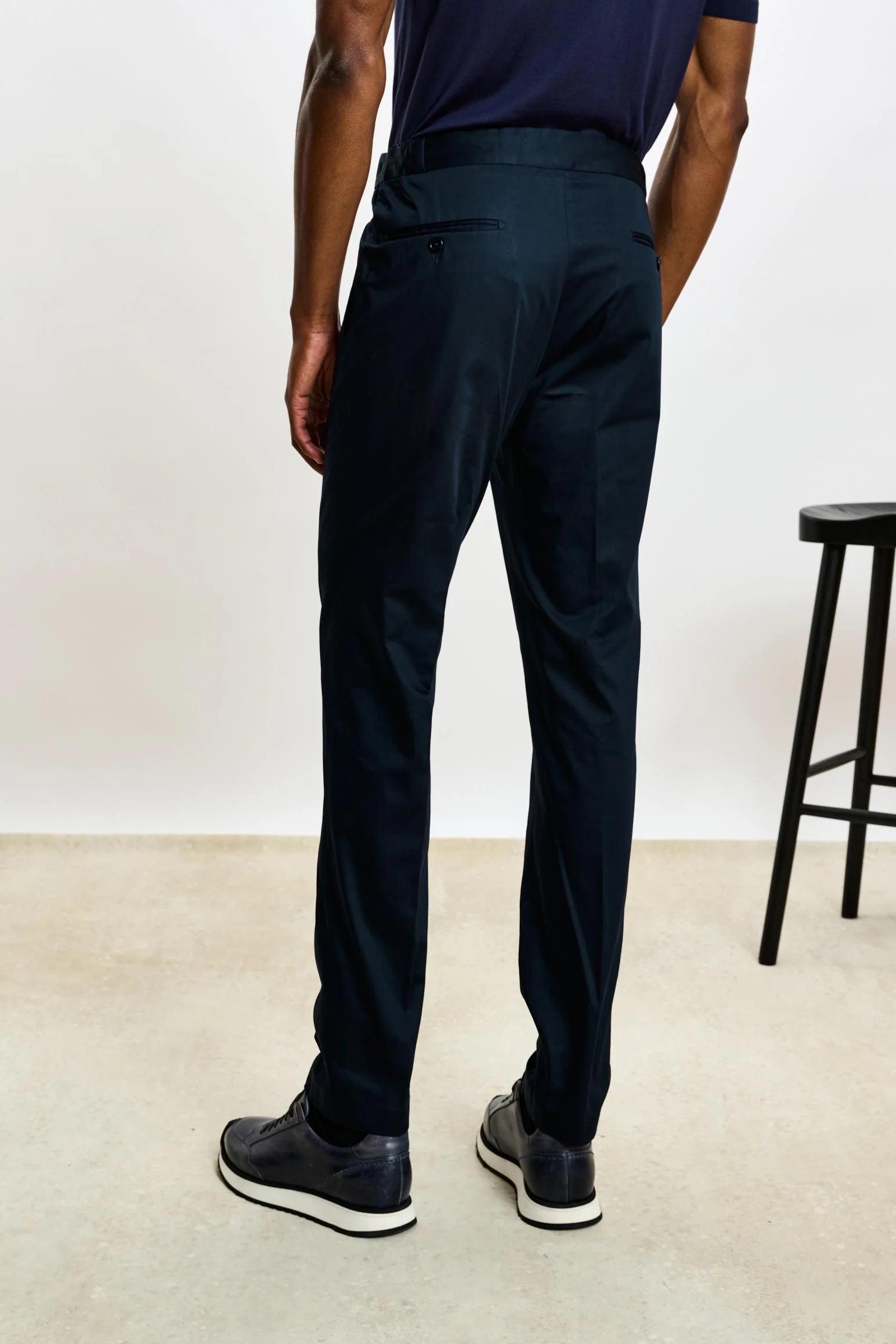 Black Perth Drawstring Trousers Cashmere Cotton - Image 5