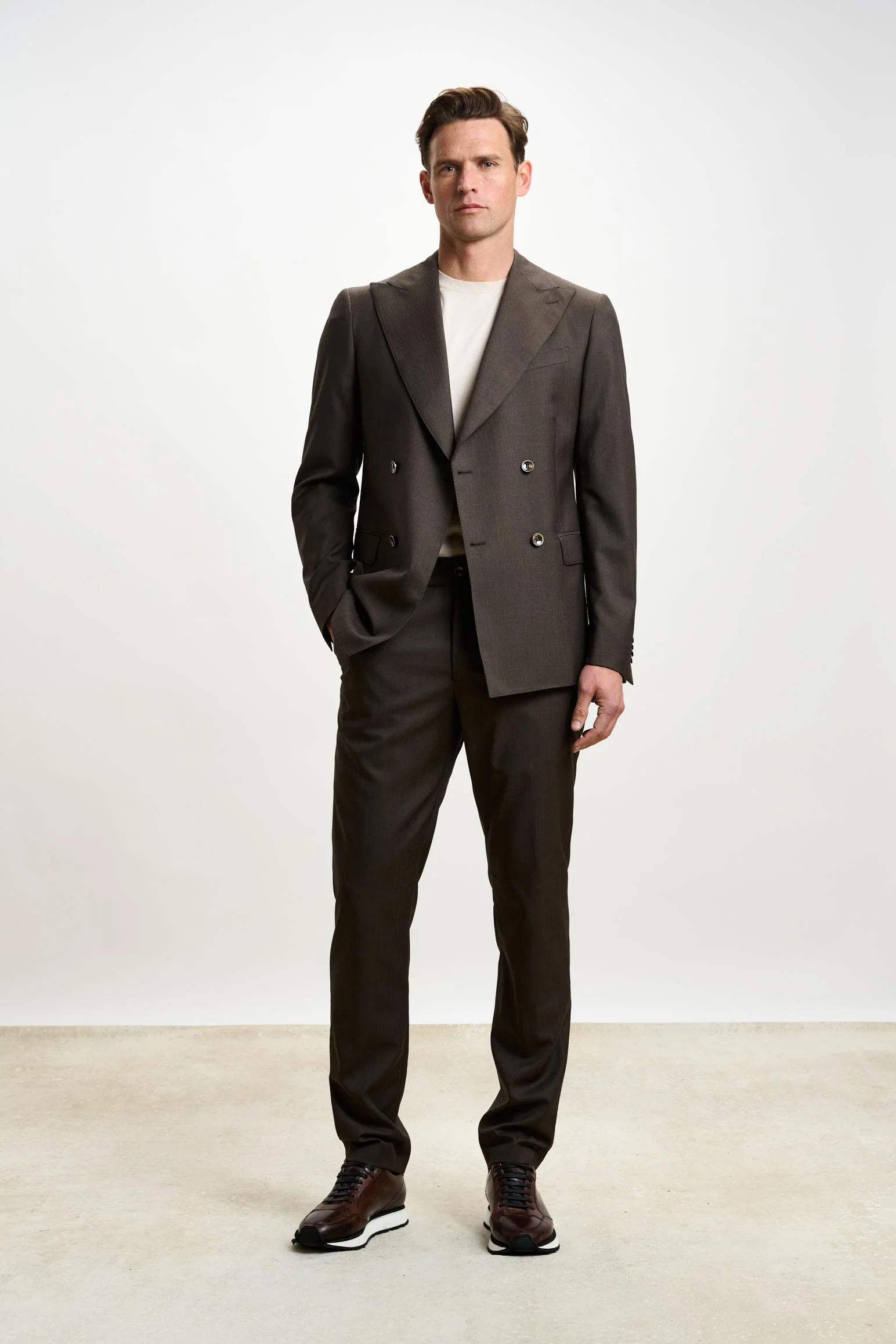 Dark Brown Perth Drawstring Trousers Image Solaro - Image 2