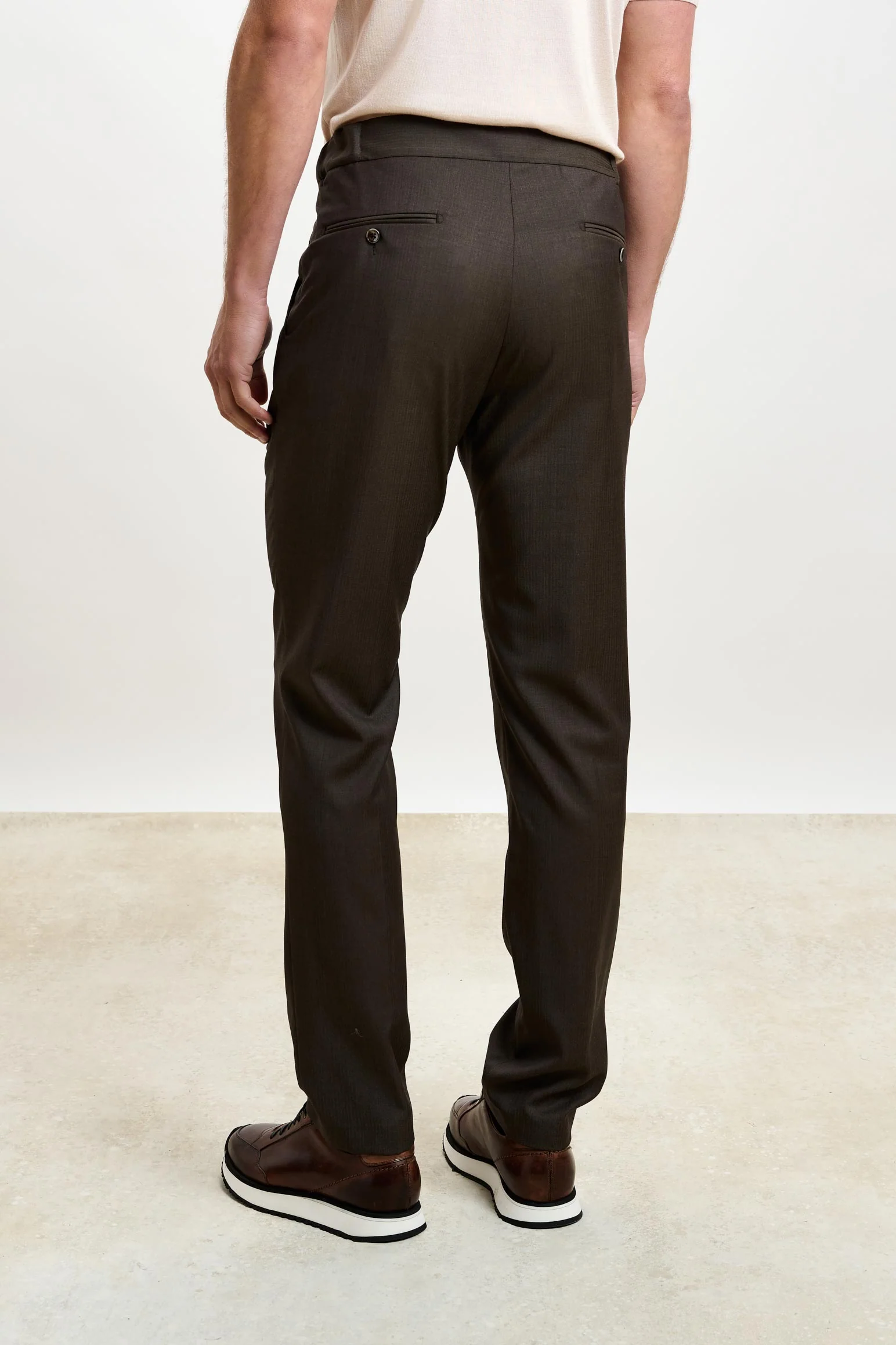 Dark Brown Perth Drawstring Trousers Image Solaro - Image 5