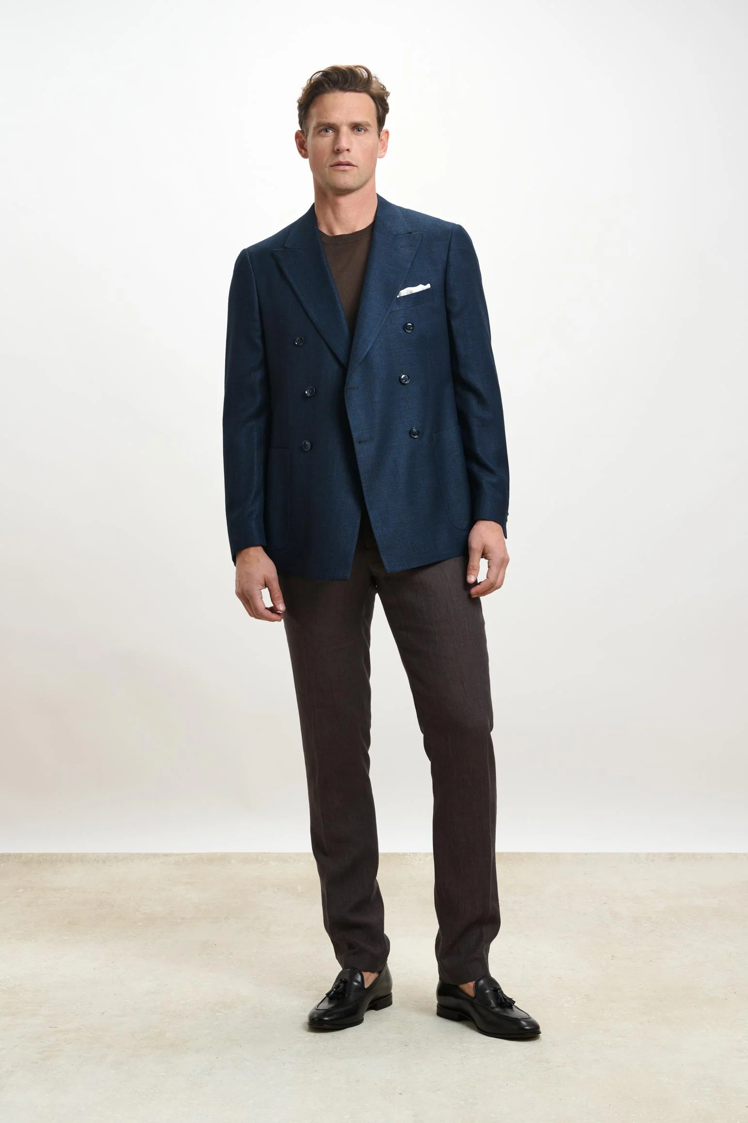 Dark Brown Perth Drawstring Trousers Pure Linen - Image 5