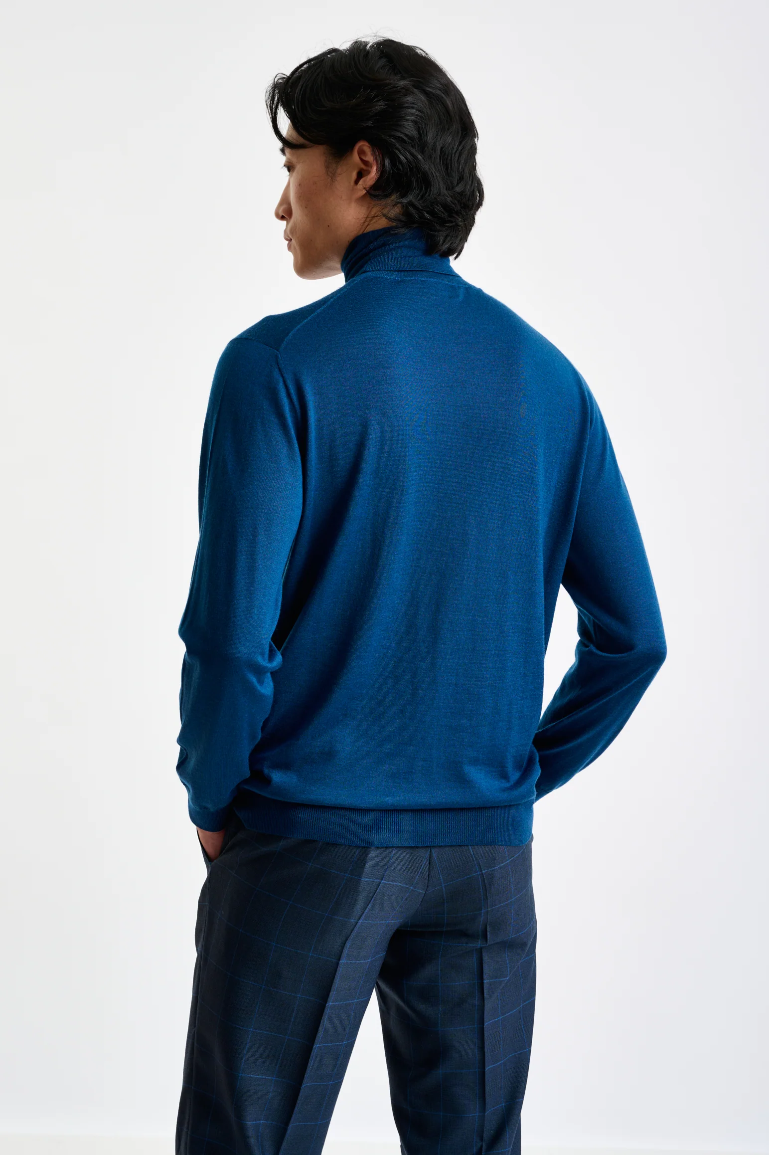 Pilot Blue Cashmere & Silk Blend Telford Turtleneck Sweater - Image 3