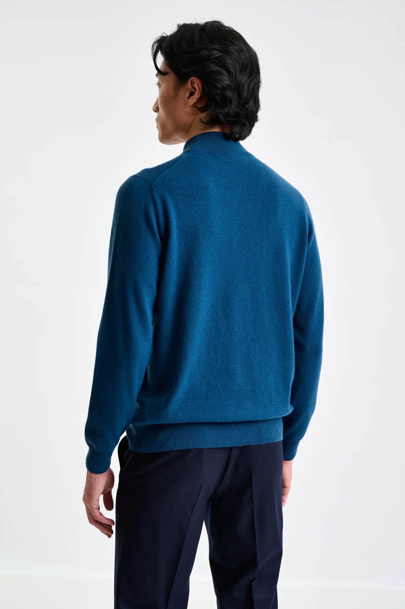 Pilot Blue Wool & Cashmere Evanton Mockneck Knit - Image 3